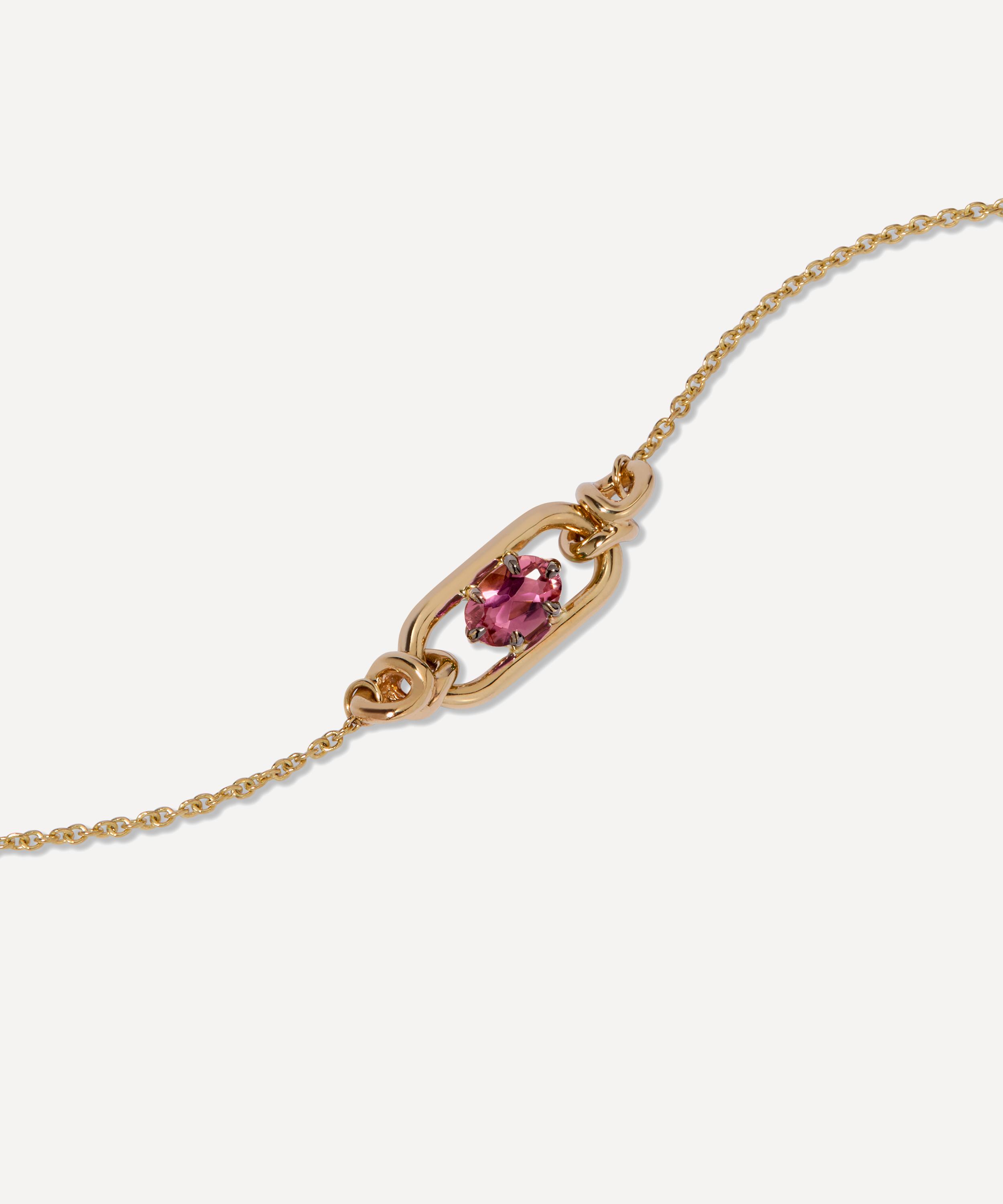 Annoushka - 14ct Gold Gem Set Pink Tourmaline October Birthstone Bracelet image number 2