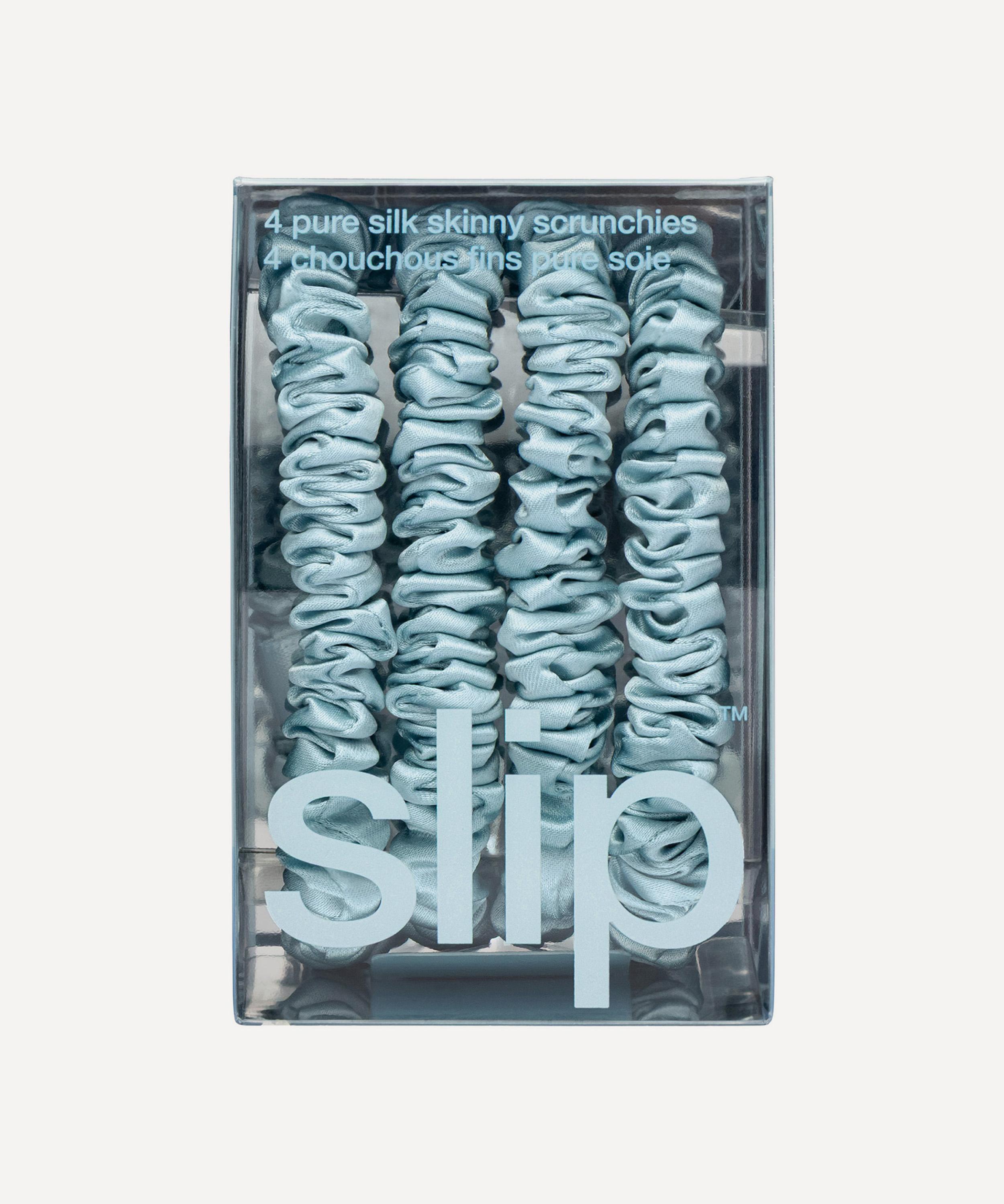 Slip - Sky Blue Skinny Silk Scrunchies Pack of 5 image number 3