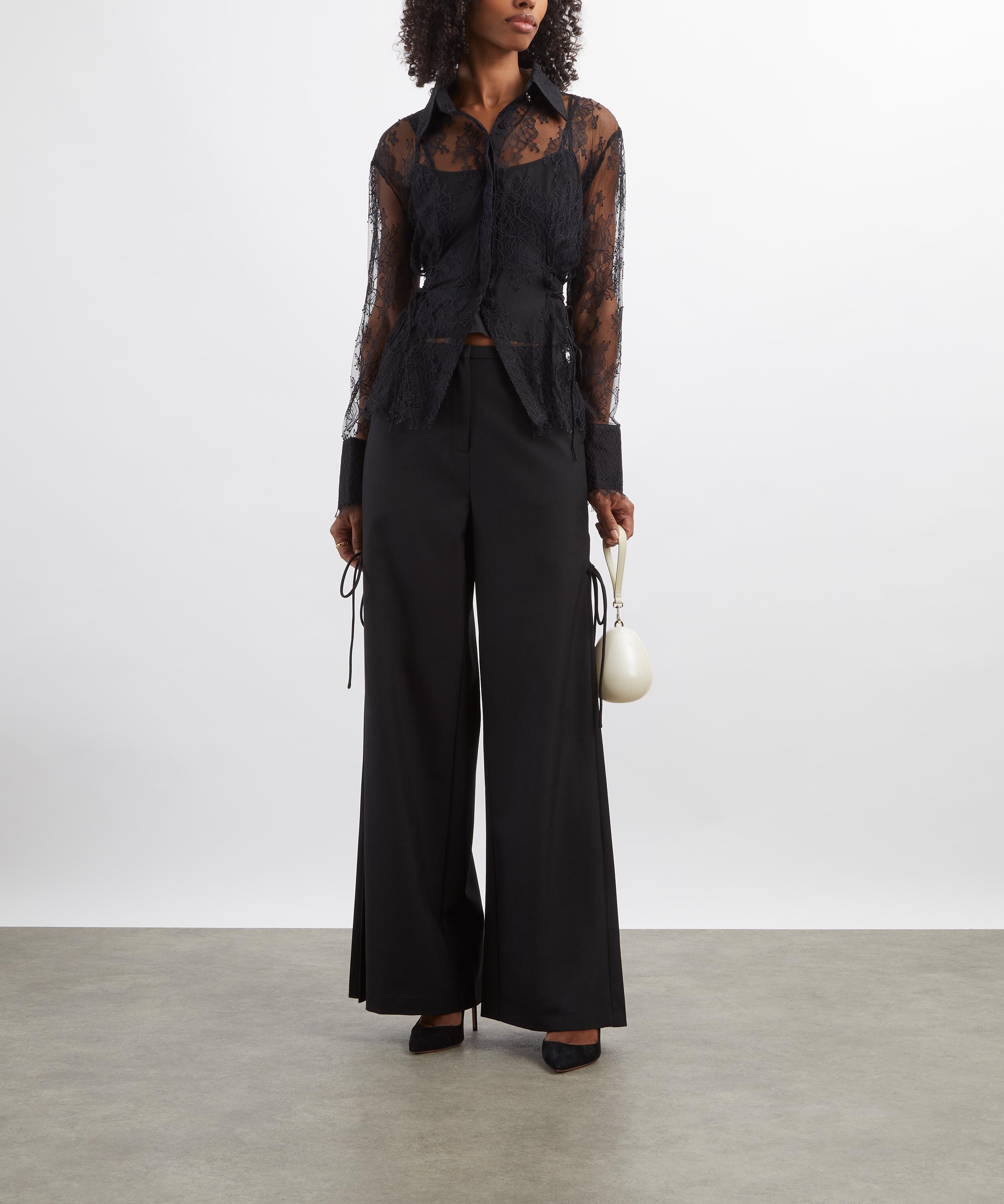 Clea - Carlos Side Tie Wide Leg Trousers image number 1