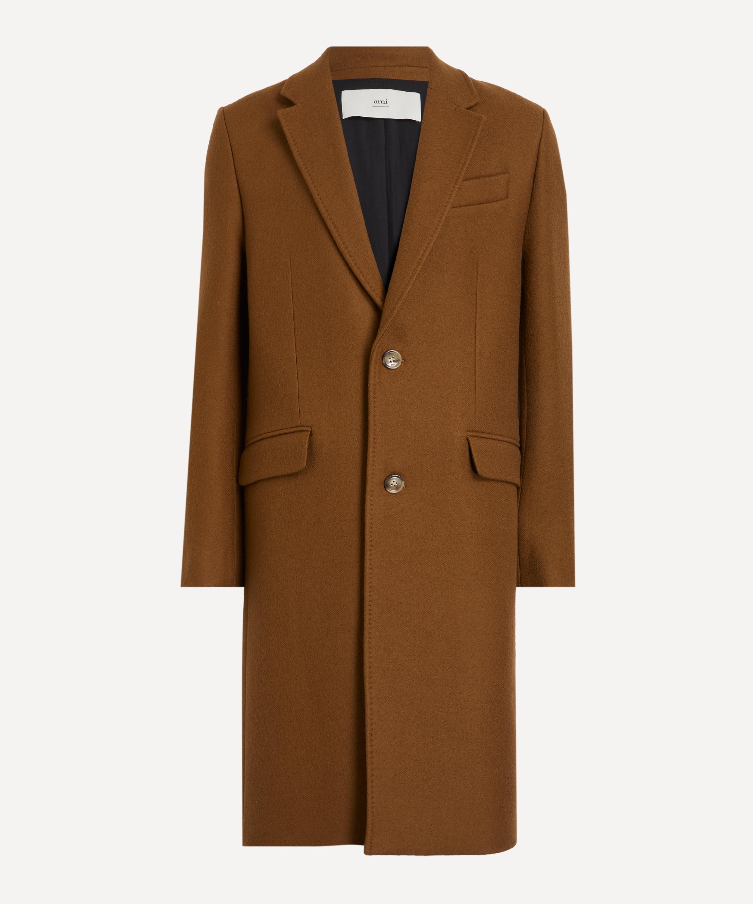 Ami - Hazelnut Single-Breasted Wool Coat image number 0