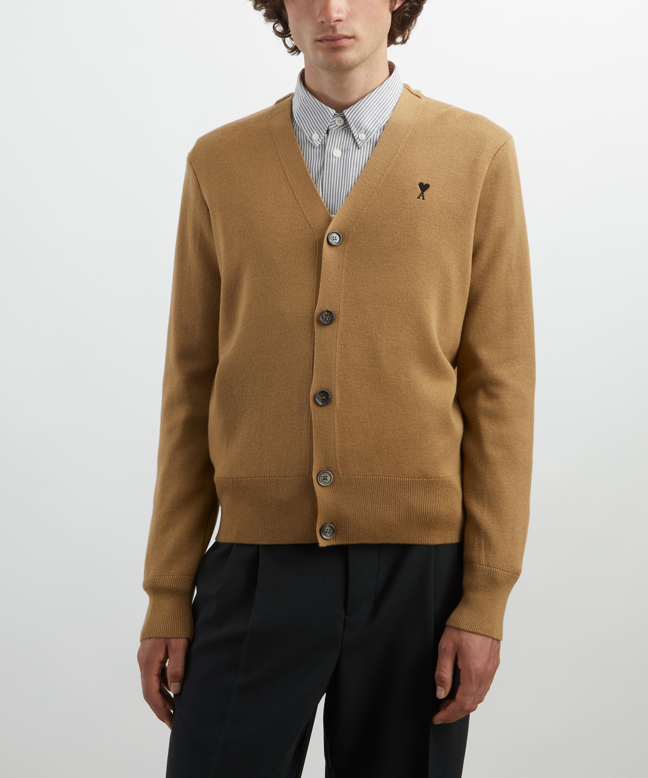 Ami - Camel Embroidered Ami de Coeur Cardigan image number 2