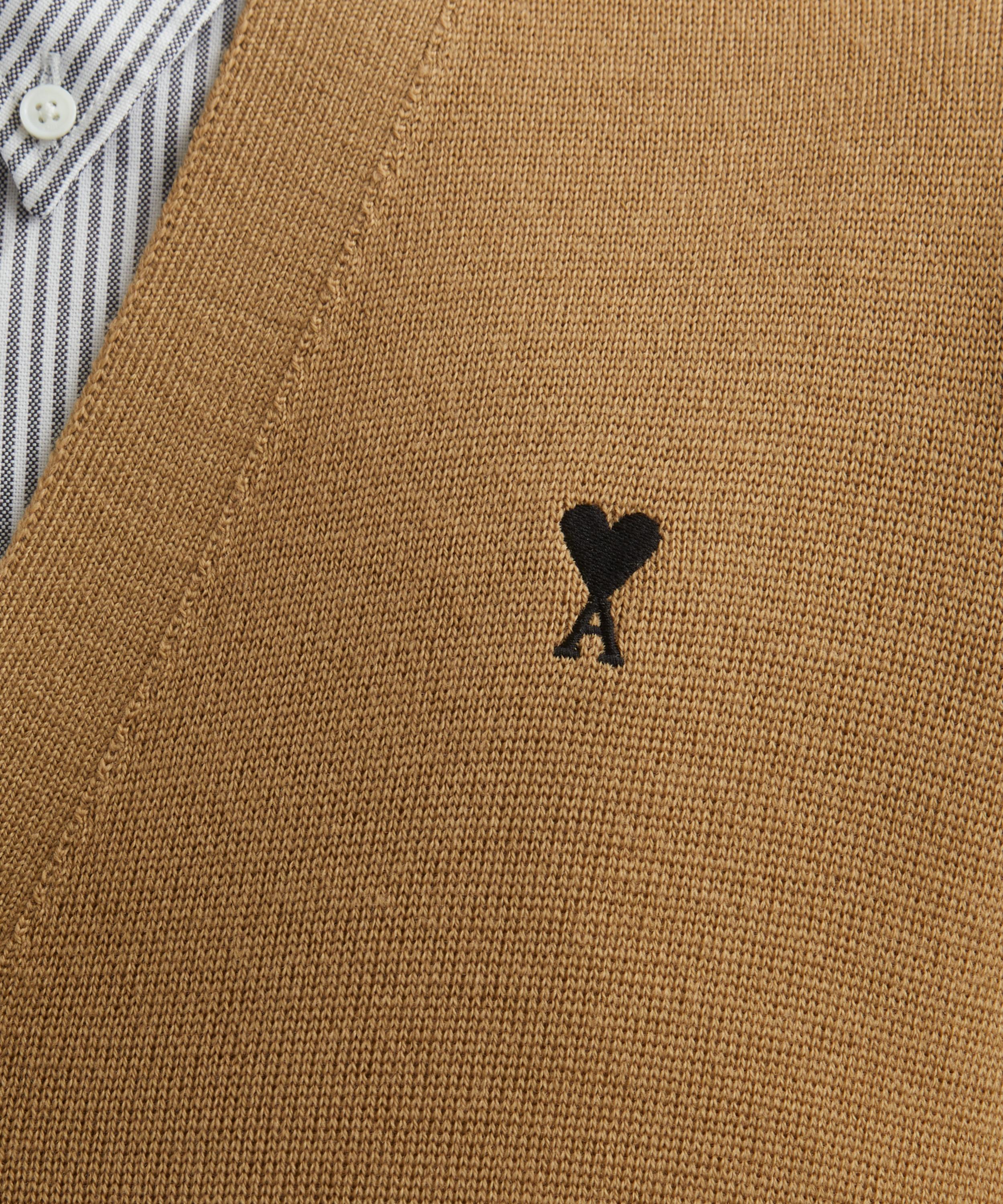 Ami - Camel Embroidered Ami de Coeur Cardigan image number 4