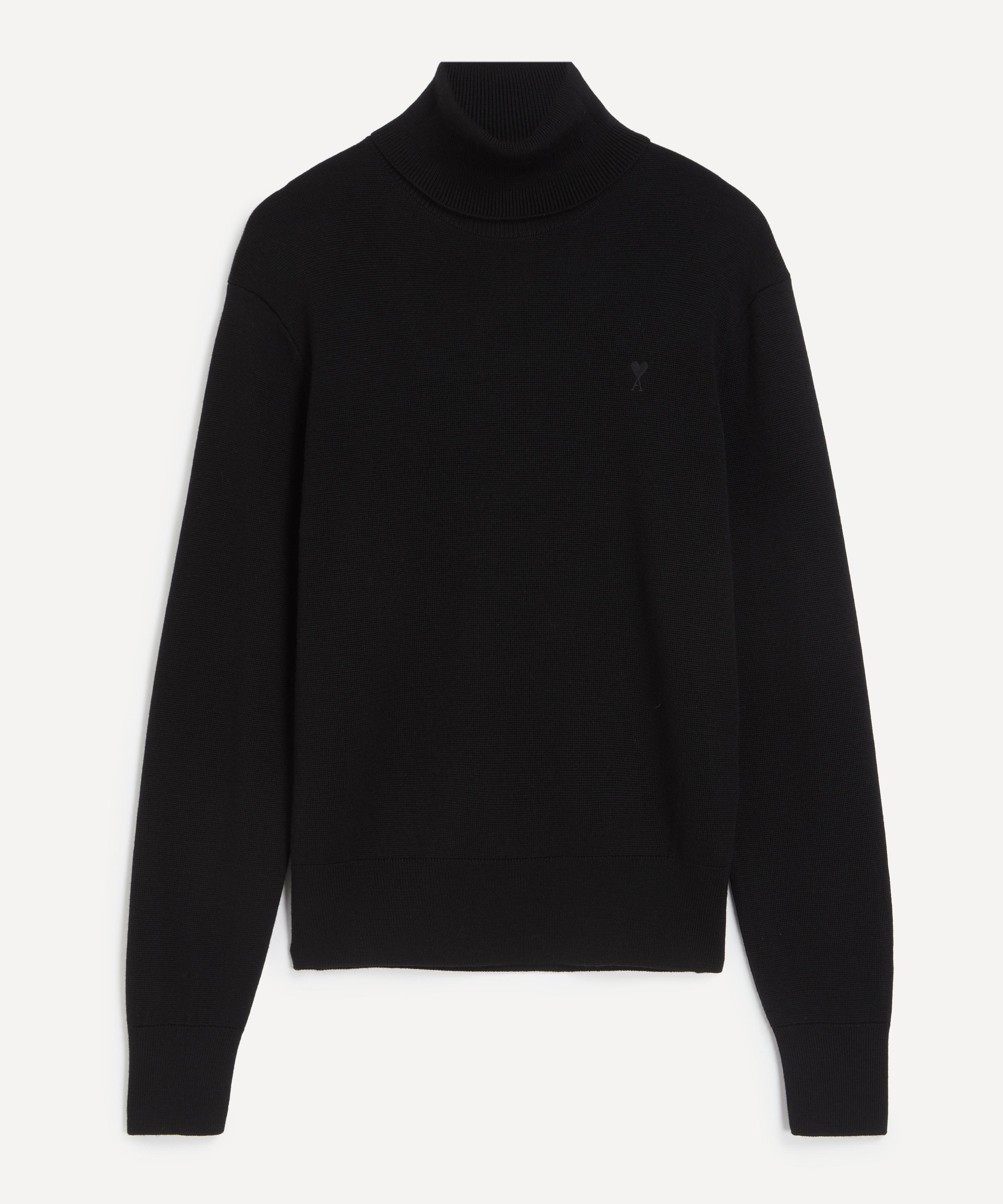 Ami - Black Ami de Coeur Turtle-Neck Jumper image number 0