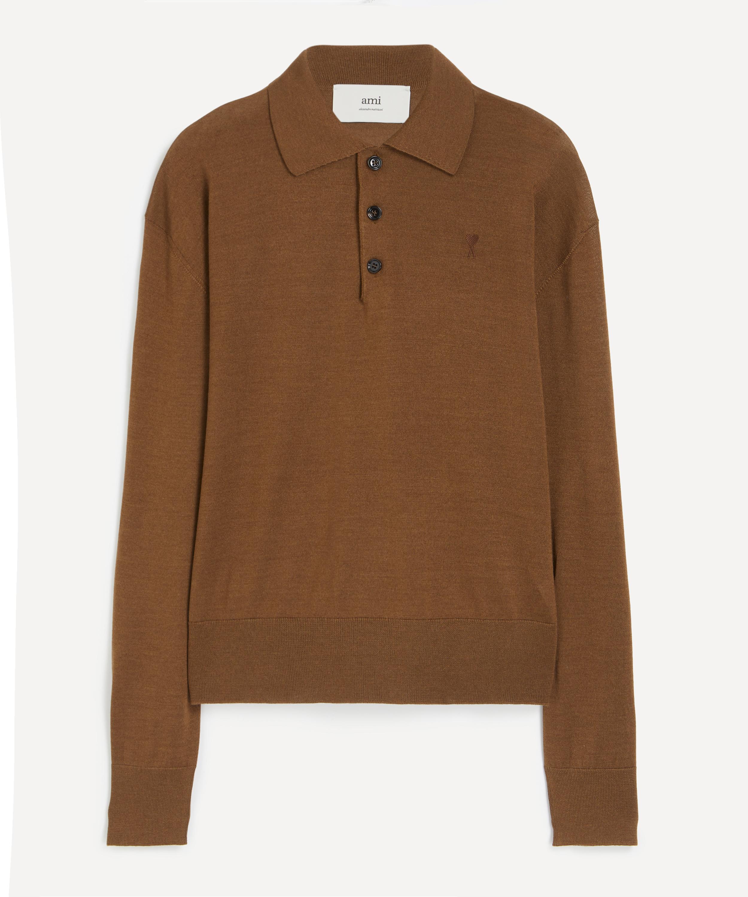 Ami - Brown Wool Ami de Coeur Polo image number 0