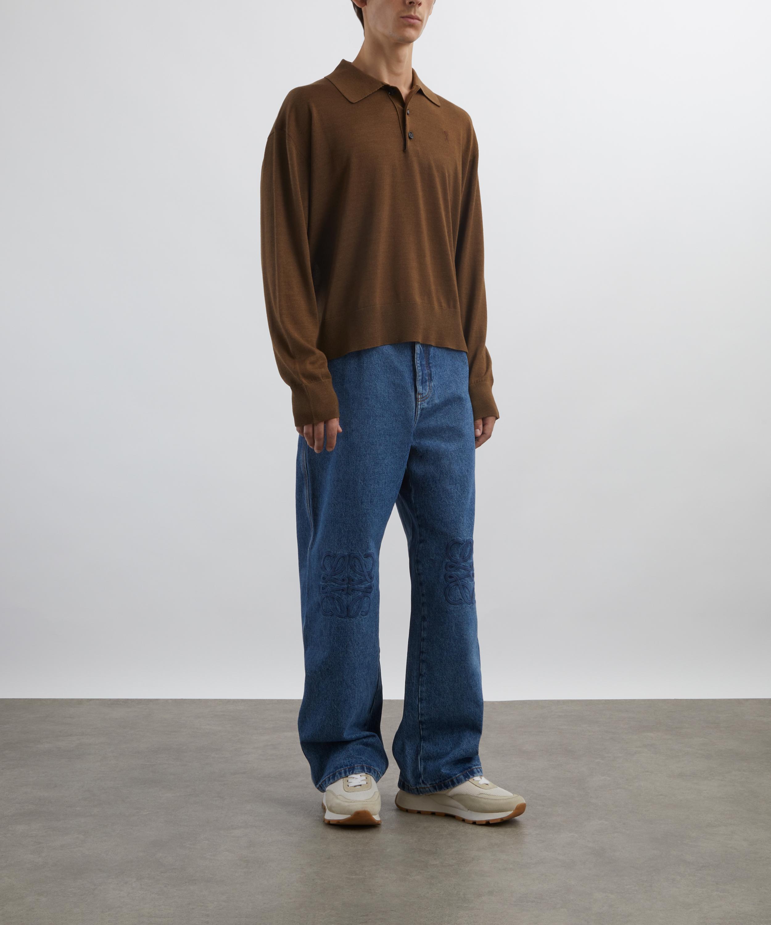 Ami - Brown Wool Ami de Coeur Polo image number 1