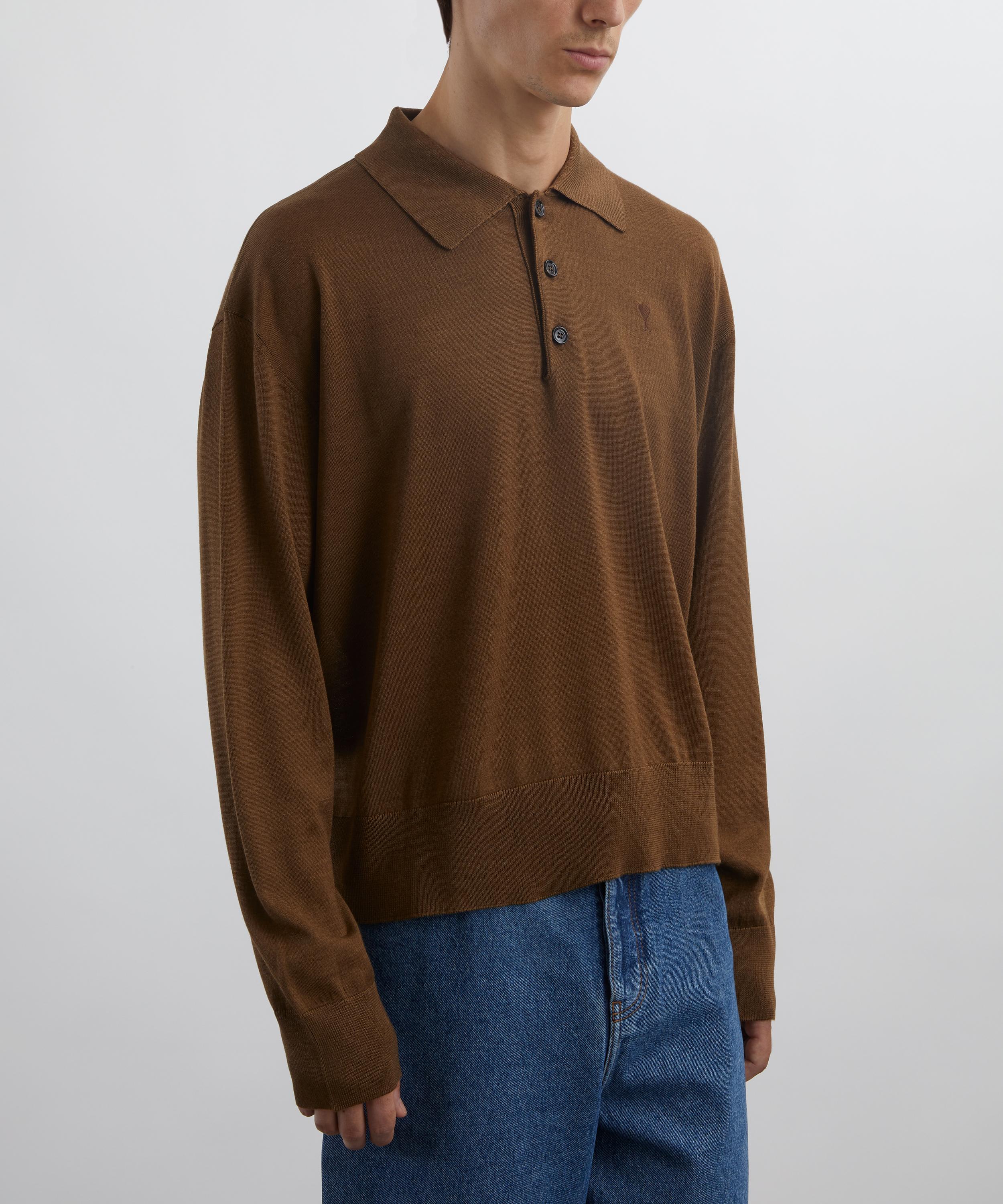 Ami - Brown Wool Ami de Coeur Polo image number 2