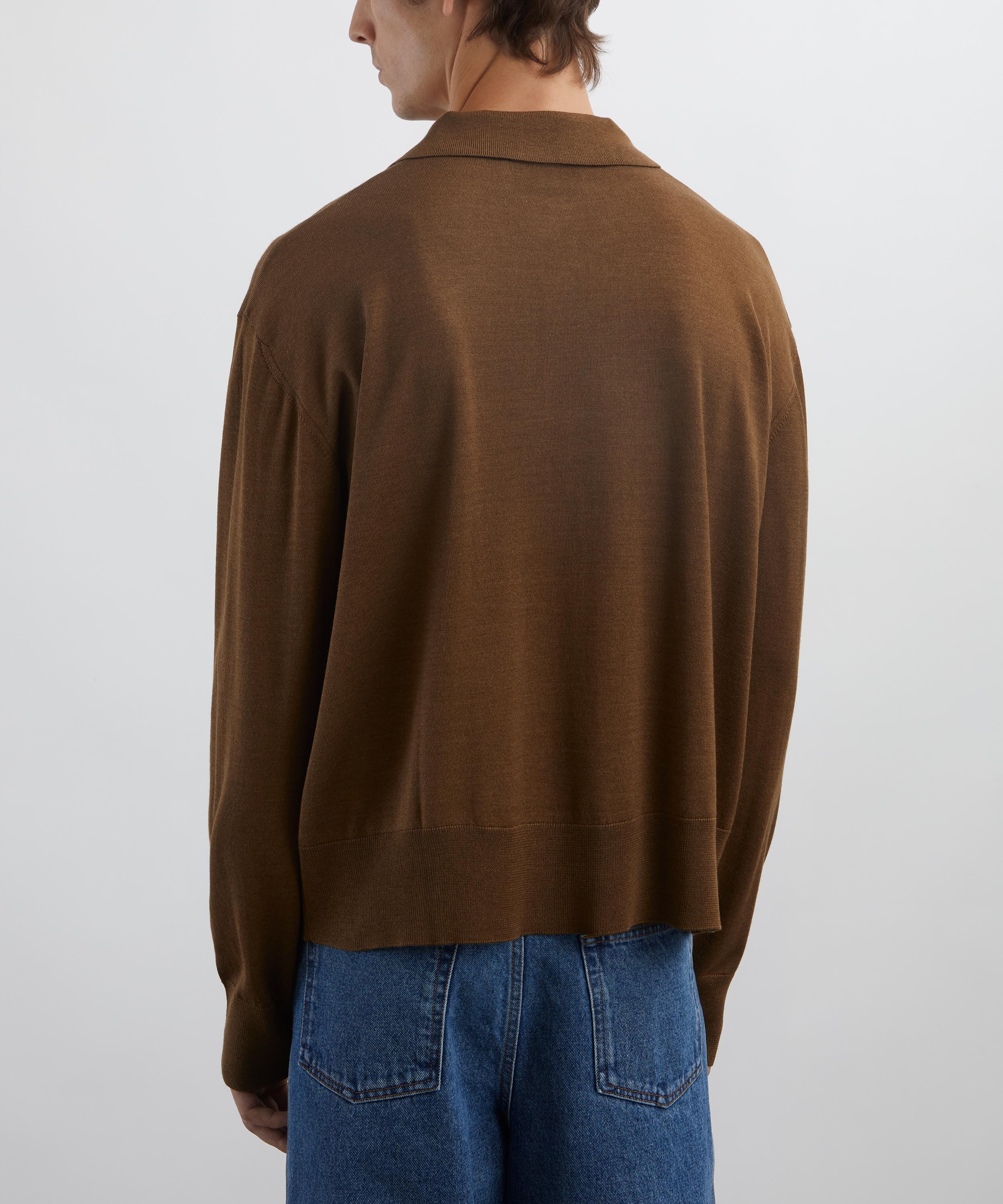 Ami - Brown Wool Ami de Coeur Polo image number 3
