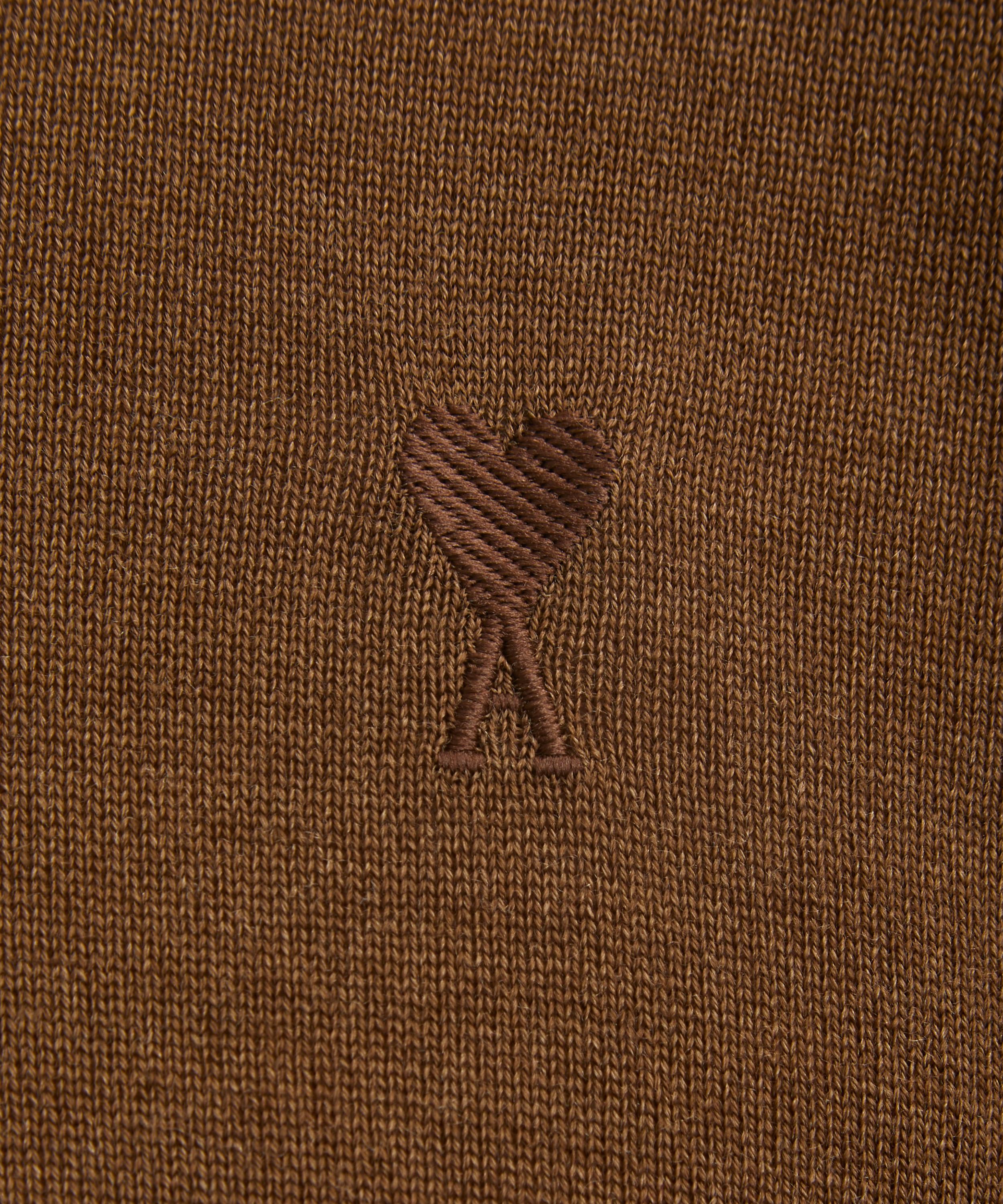 Ami - Brown Wool Ami de Coeur Polo image number 4