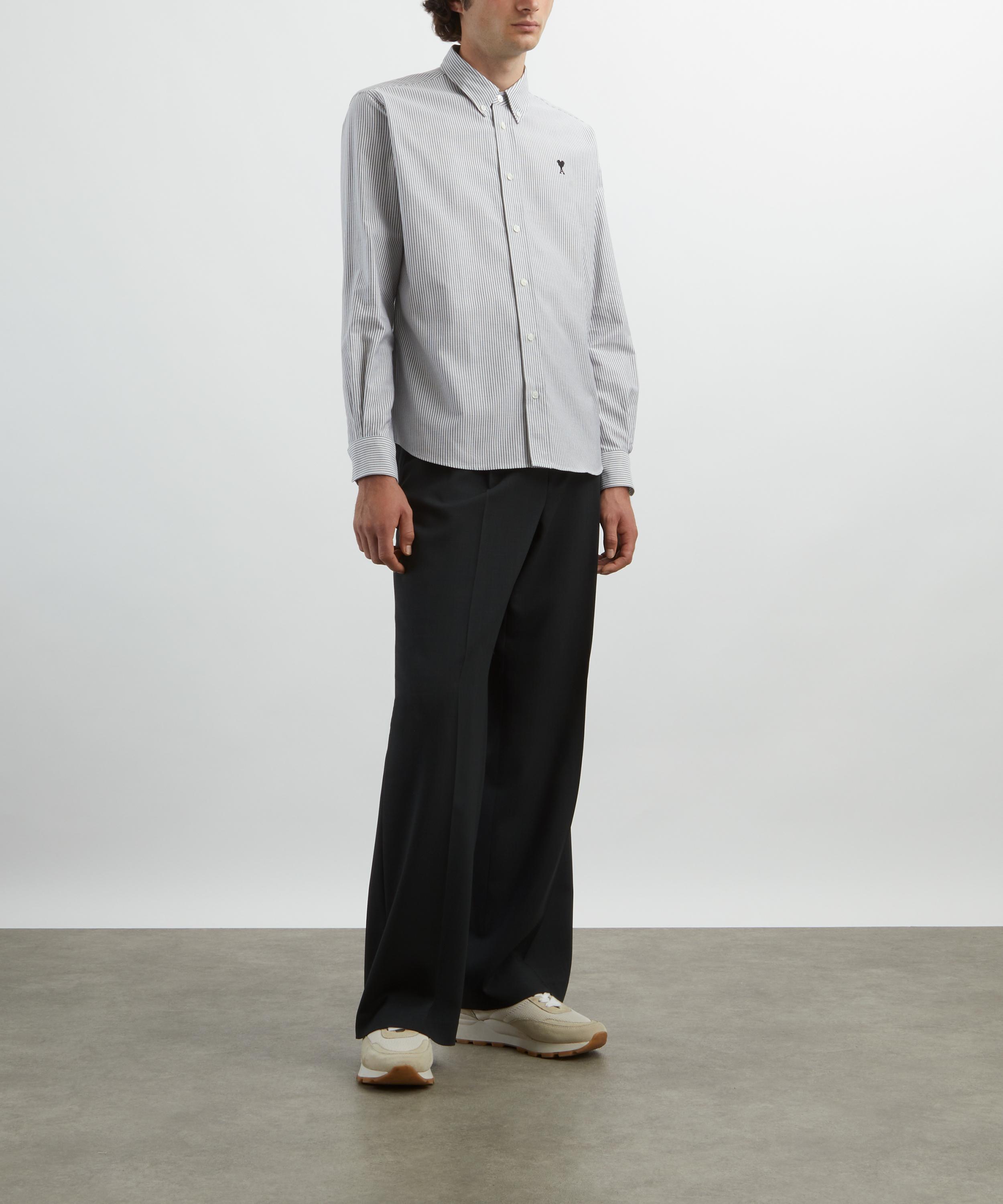 Ami - Striped Cotton Oxford Shirt image number 1