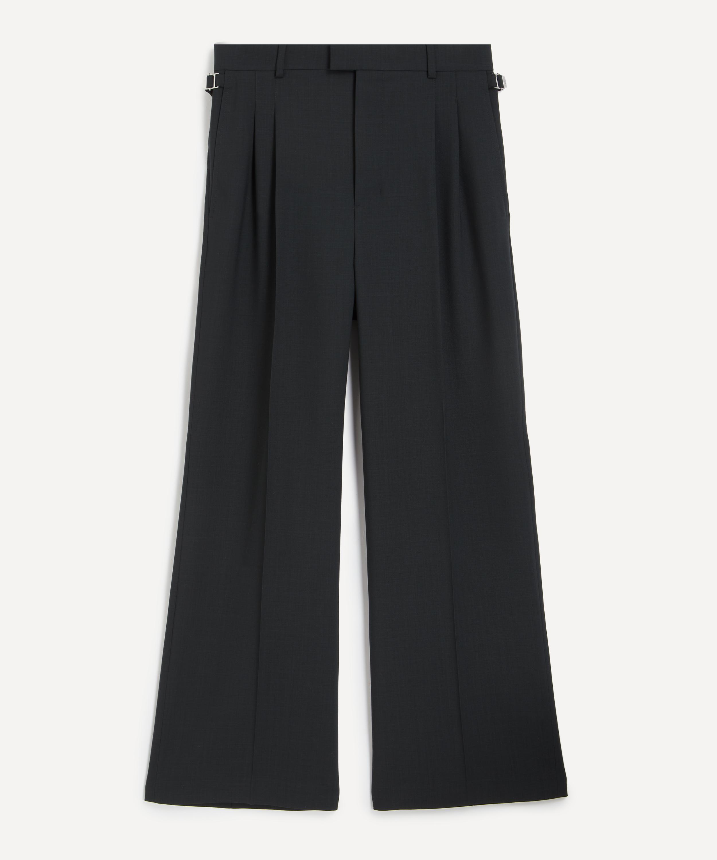 Ami - Black Wool Low-Waist Wide Trousers image number 0