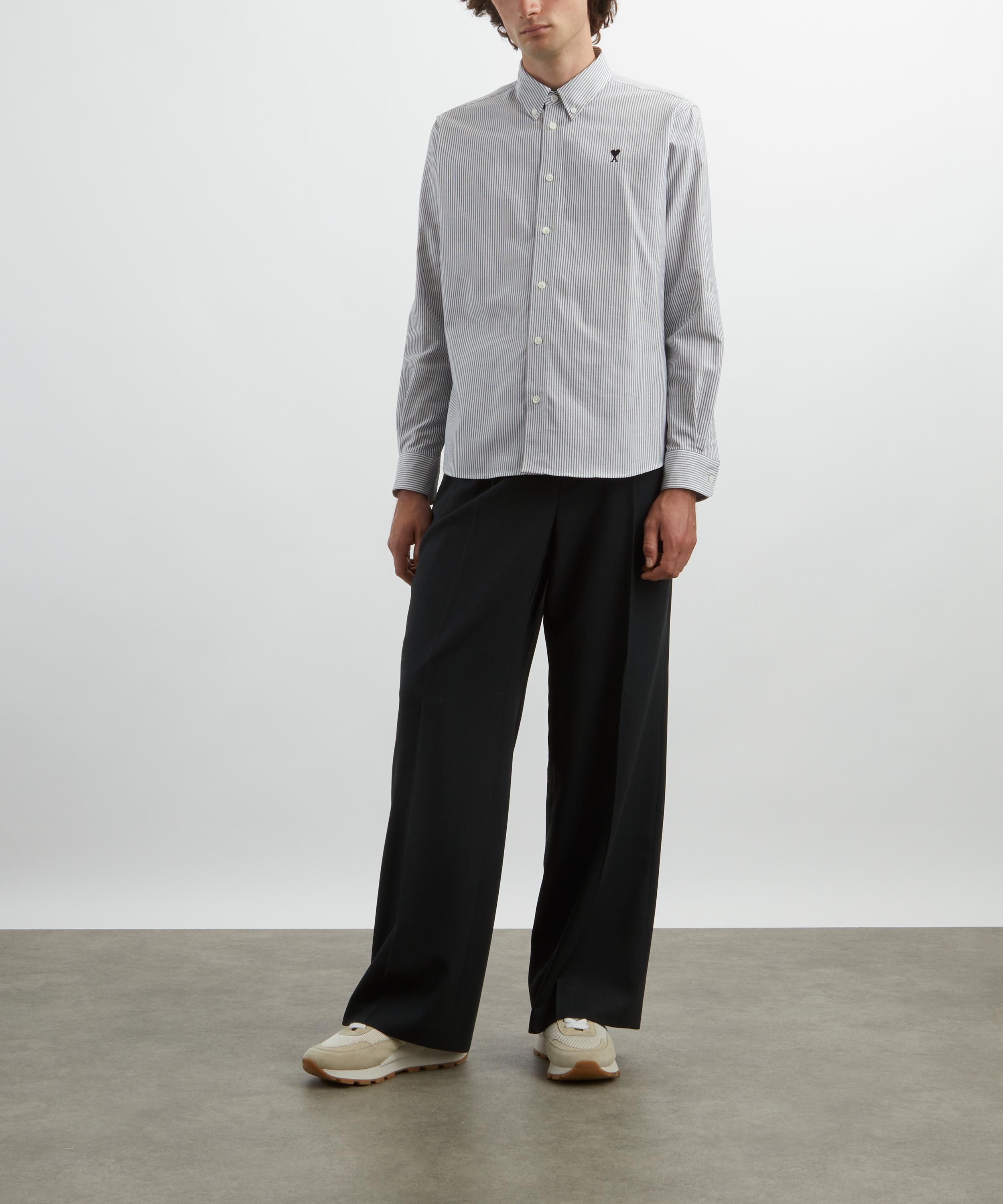 Ami - Black Wool Low-Waist Wide Trousers image number 1