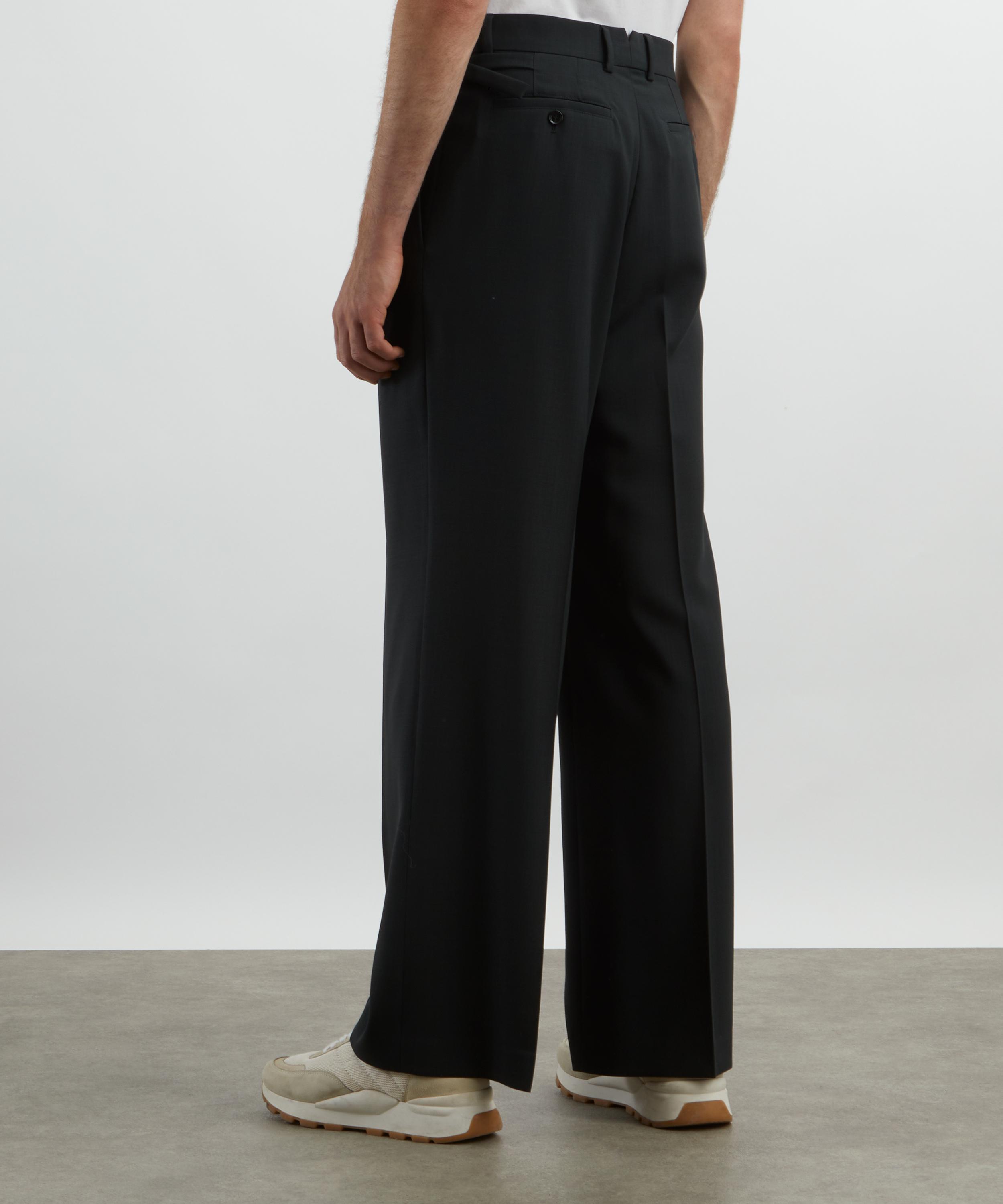Ami - Black Wool Low-Waist Wide Trousers image number 3