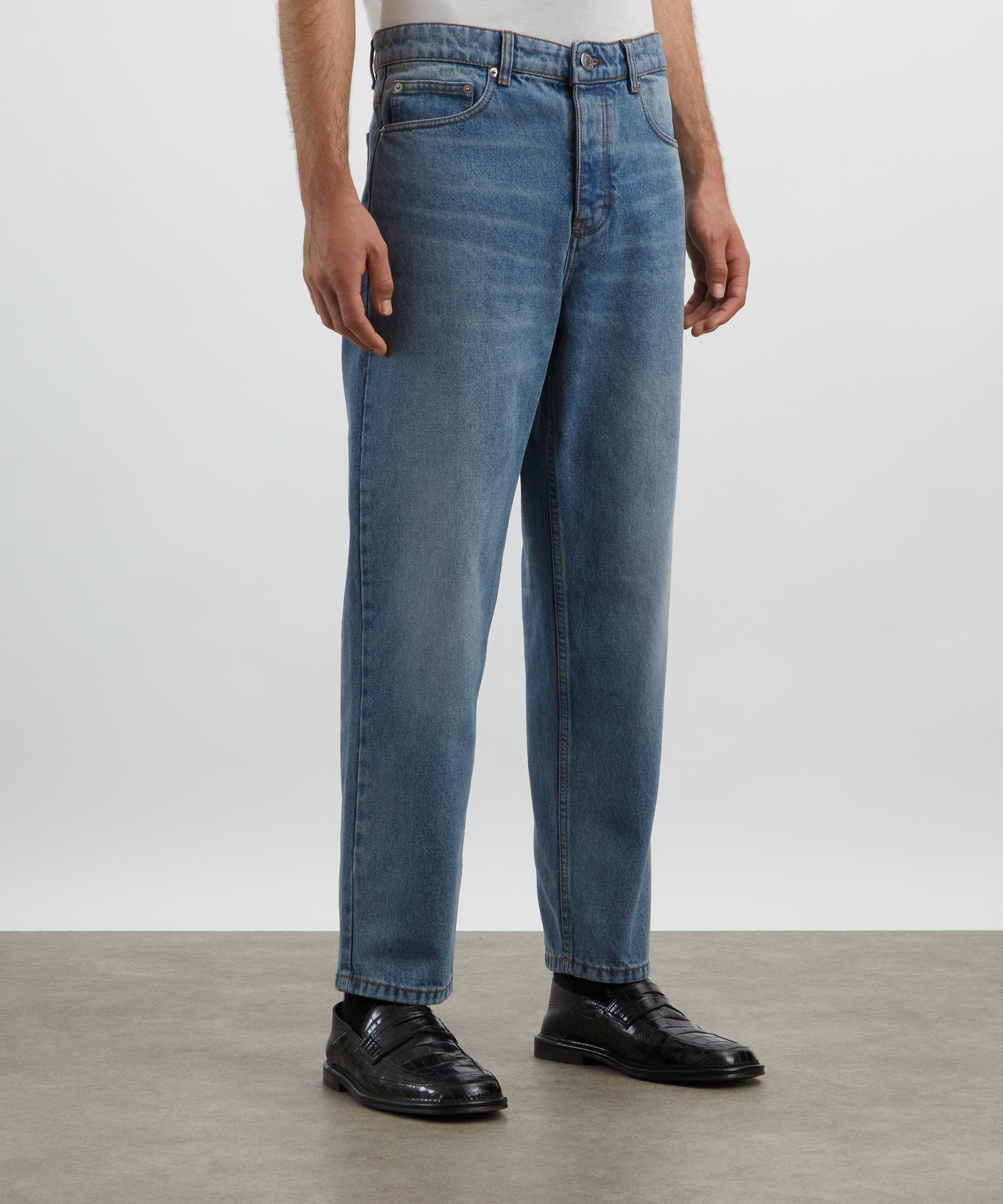 Ami - Blue Cotton Tapered Jeans image number 2