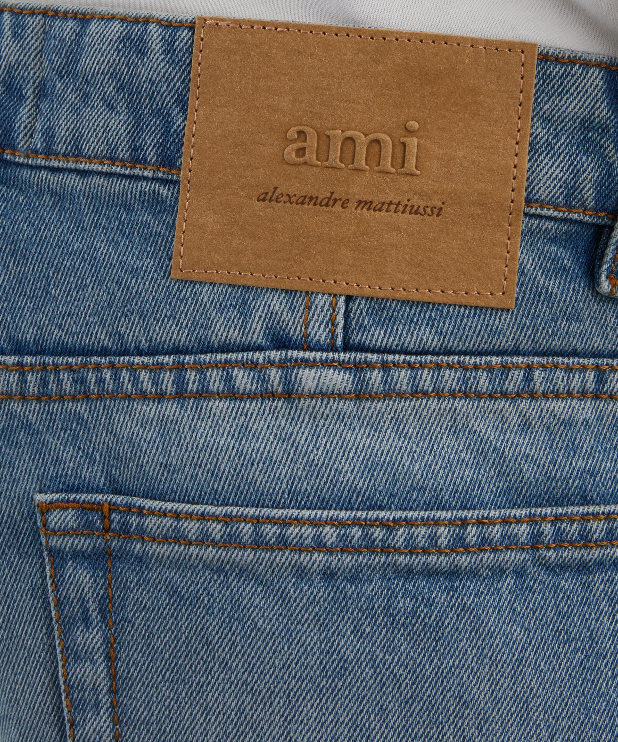 Ami - Blue Cotton Tapered Jeans image number 4