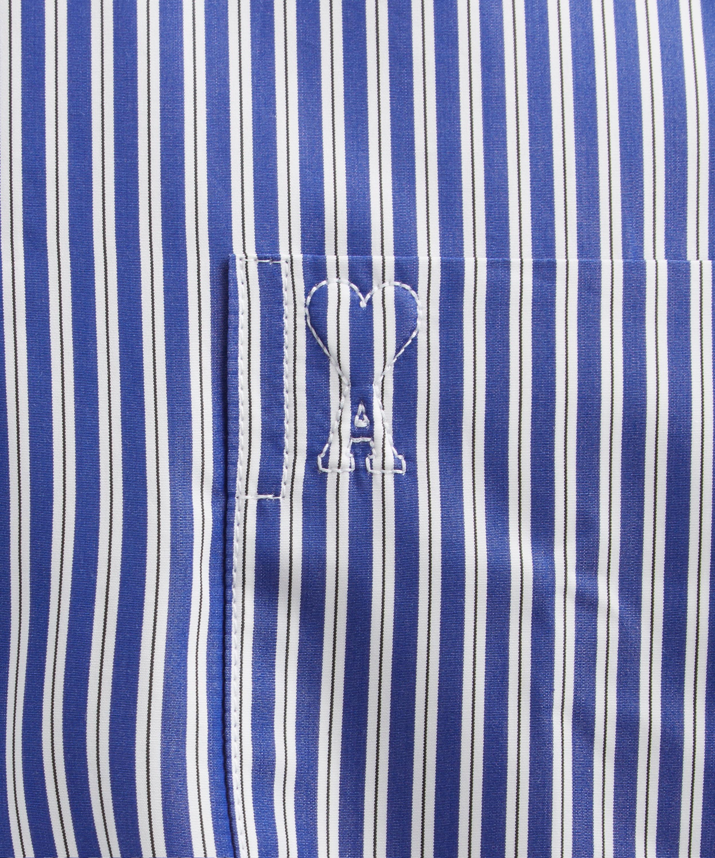 Ami - Cotton Embossed Stripe ADC Boxy Shirt image number 4