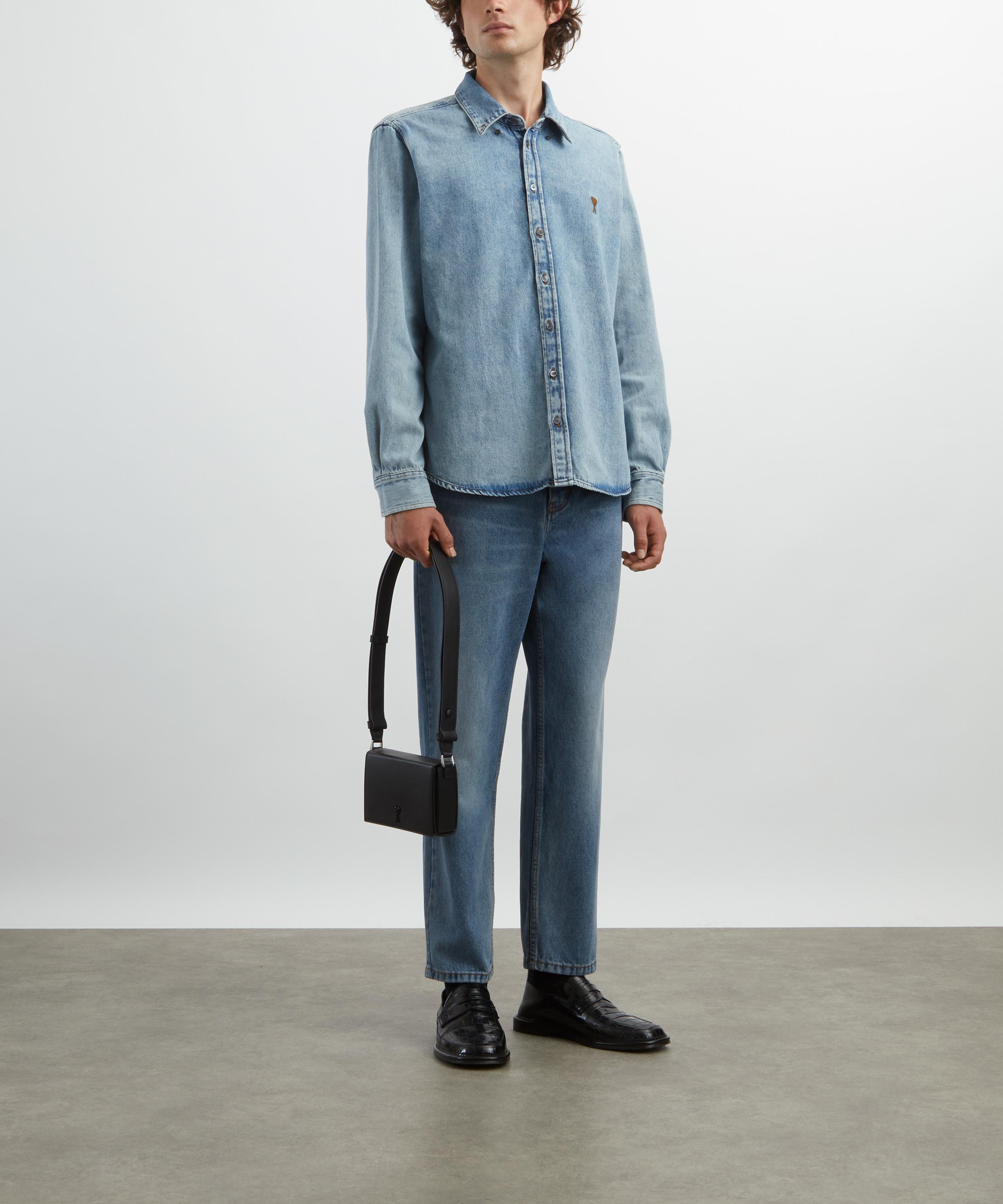 Ami - Blue Cotton Ami de Coeur Denim Shirt image number 1
