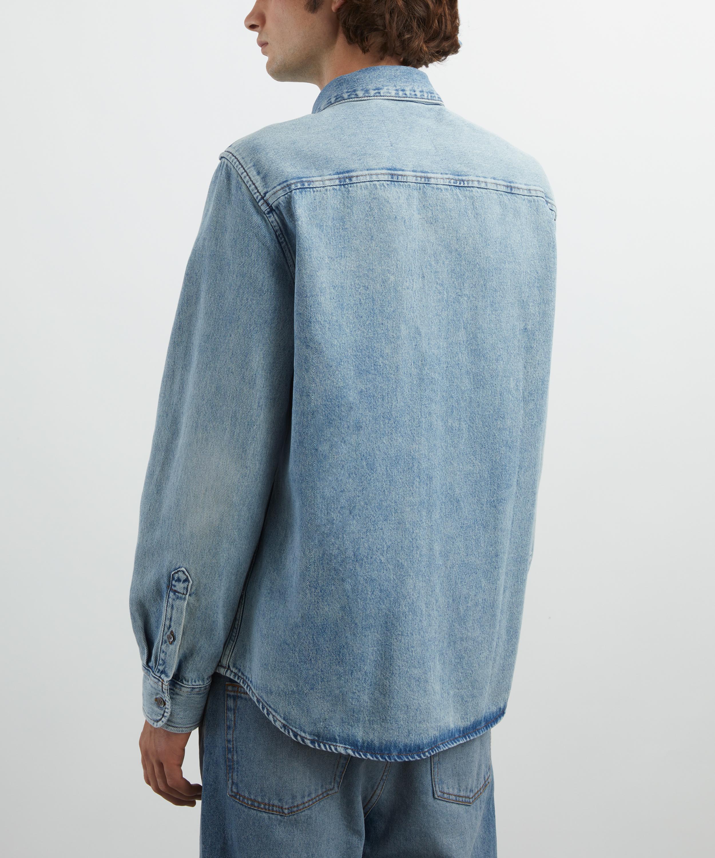 Ami - Blue Cotton Ami de Coeur Denim Shirt image number 3