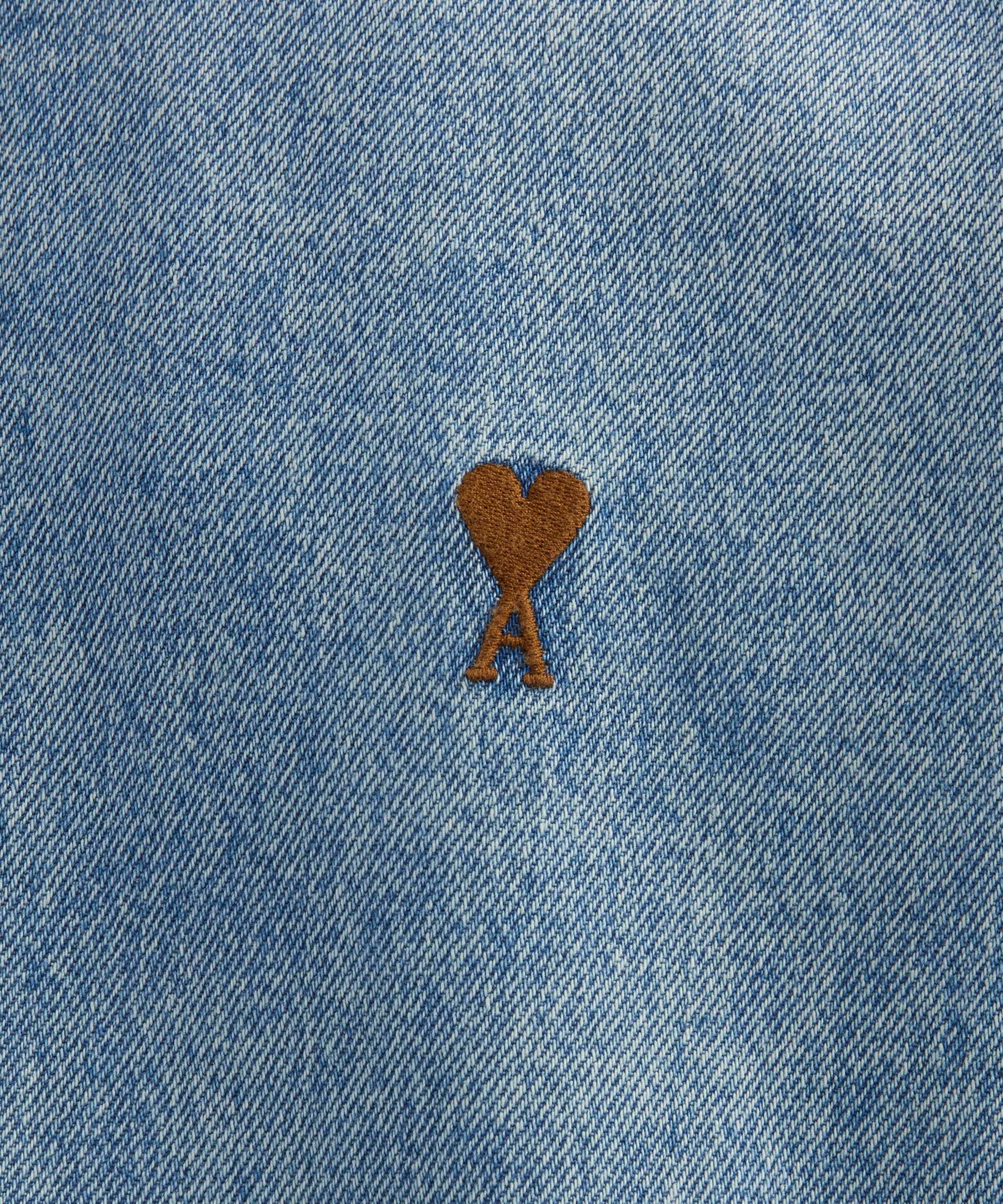 Ami - Blue Cotton Ami de Coeur Denim Shirt image number 4