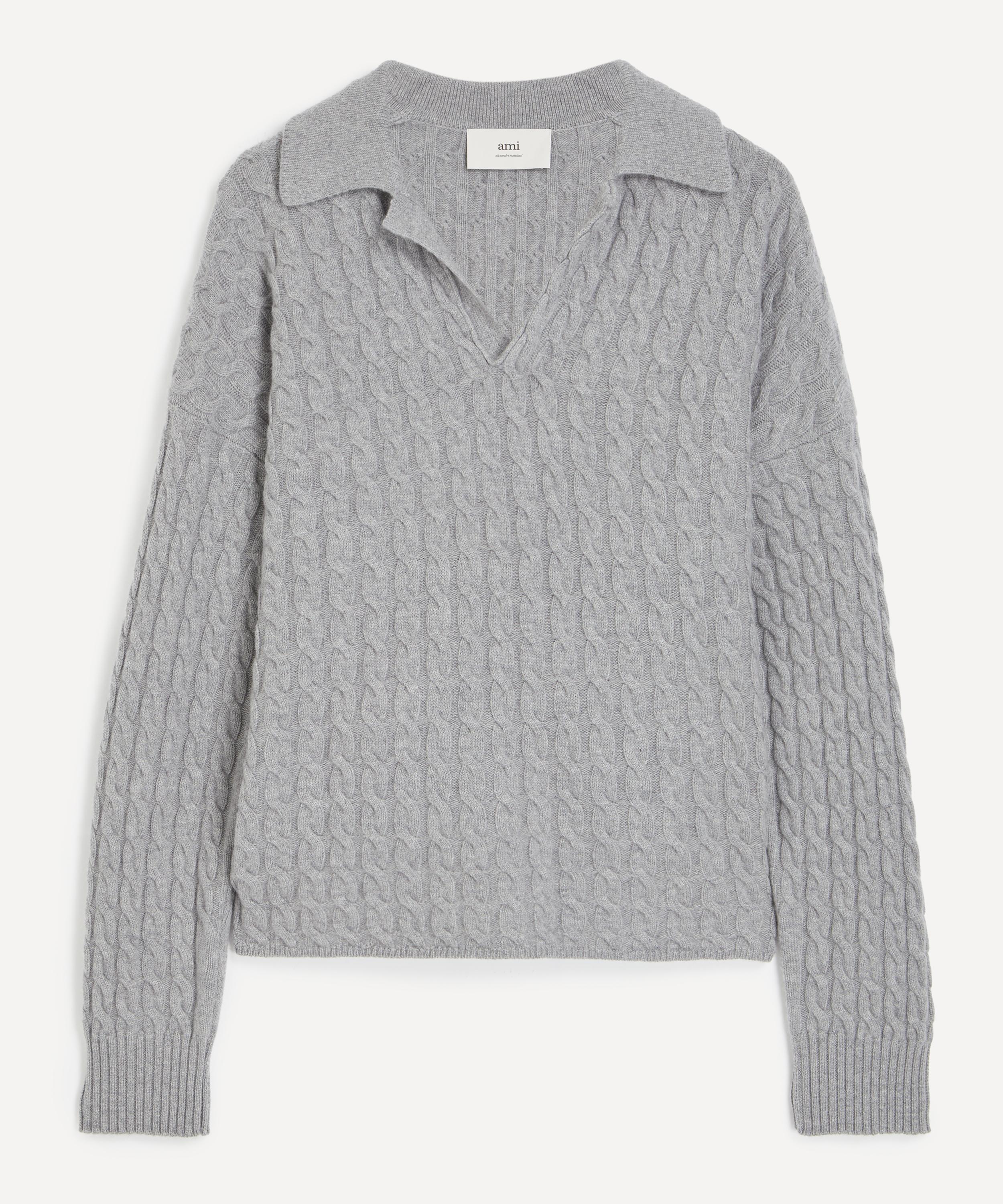 Ami - Cable-Knit Polo Jumper image number 0