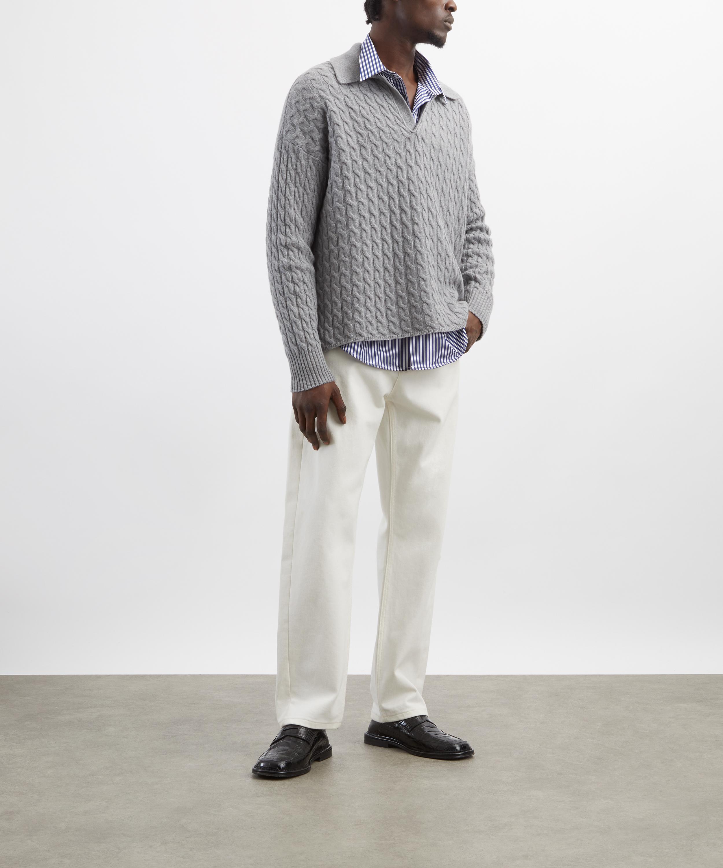 Ami - Cable-Knit Polo Jumper image number 1