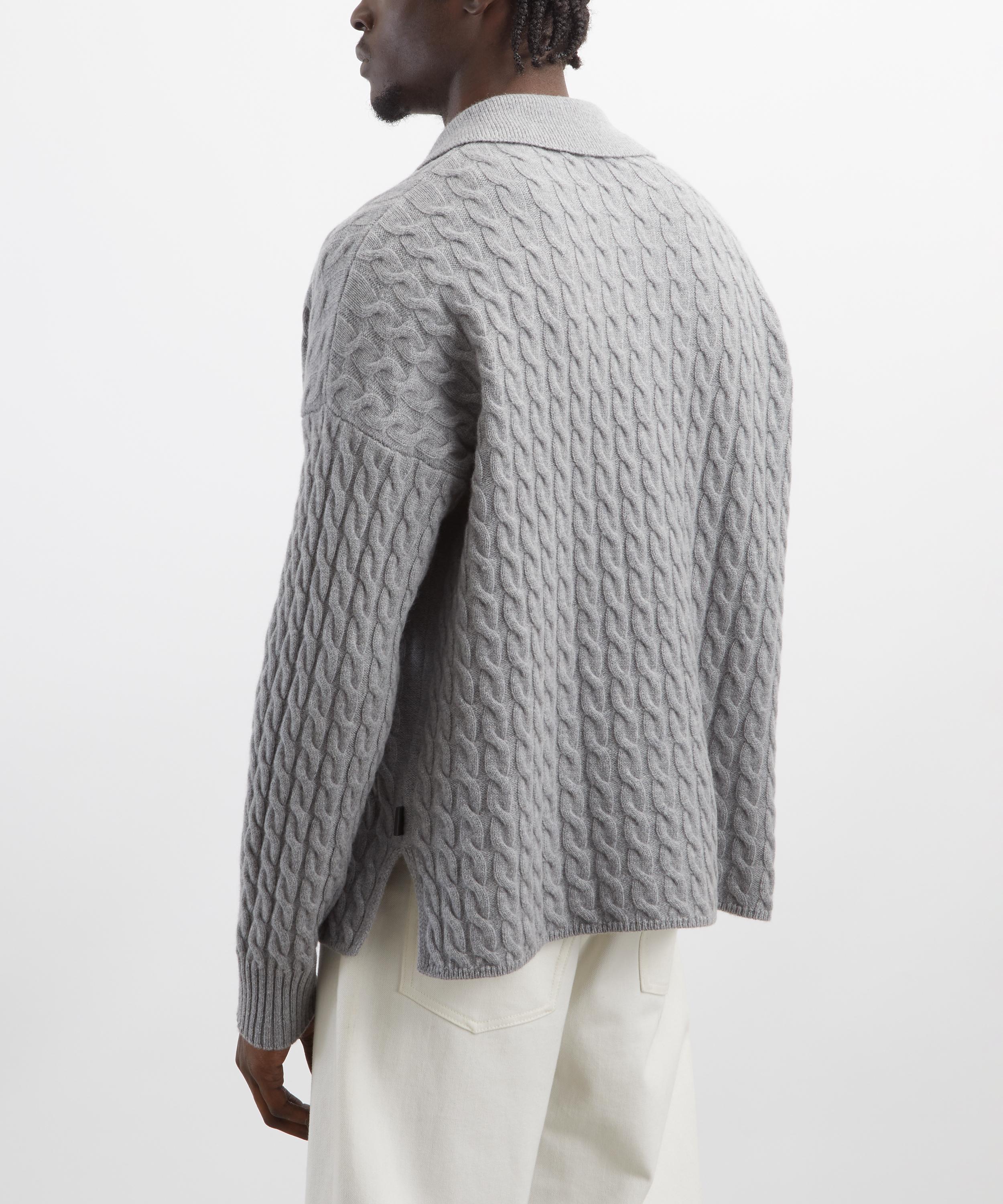 Ami - Cable-Knit Polo Jumper image number 3