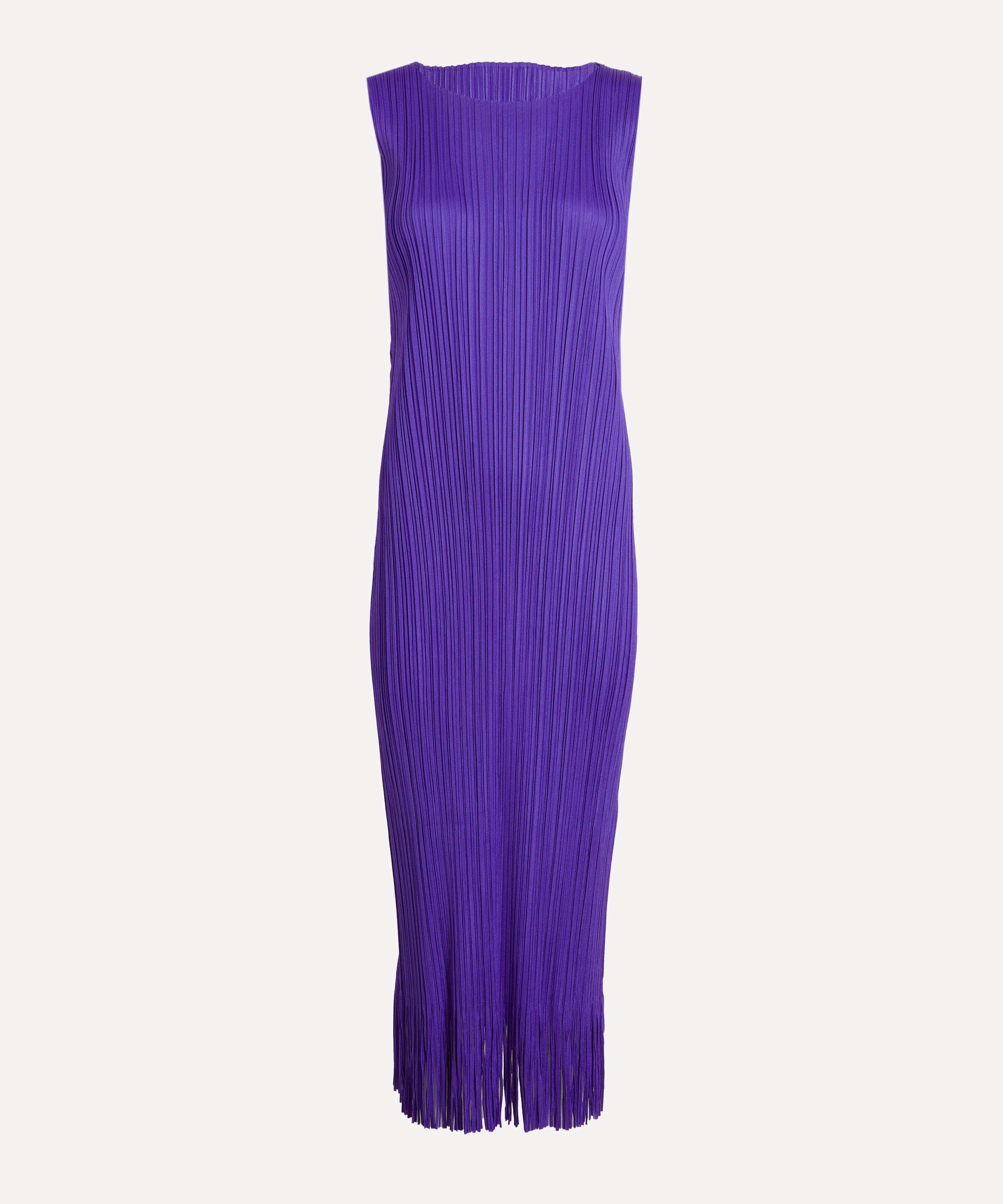 Pleats Please Issey Miyake - WAVE Purple Pleated Midi Dress image number 0