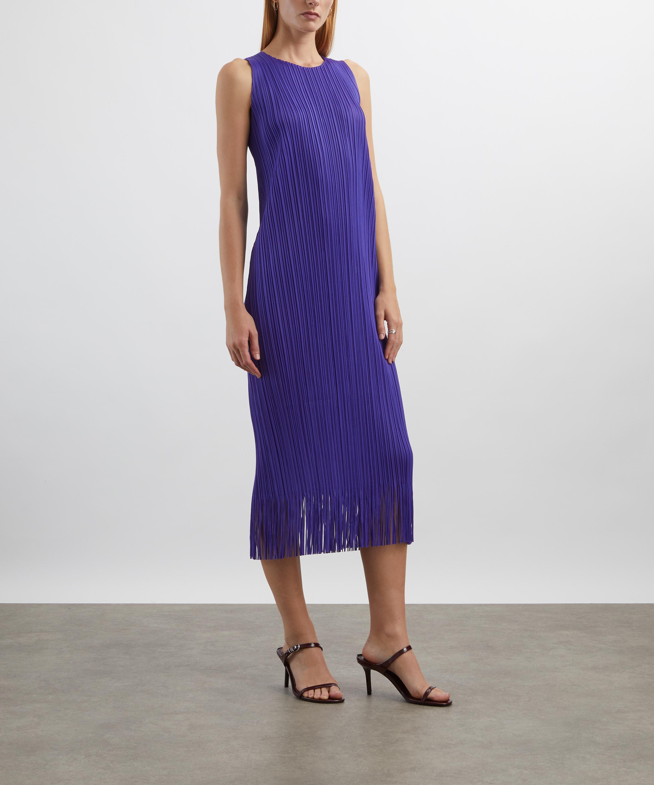 Pleats Please Issey Miyake - WAVE Purple Pleated Midi Dress image number 2