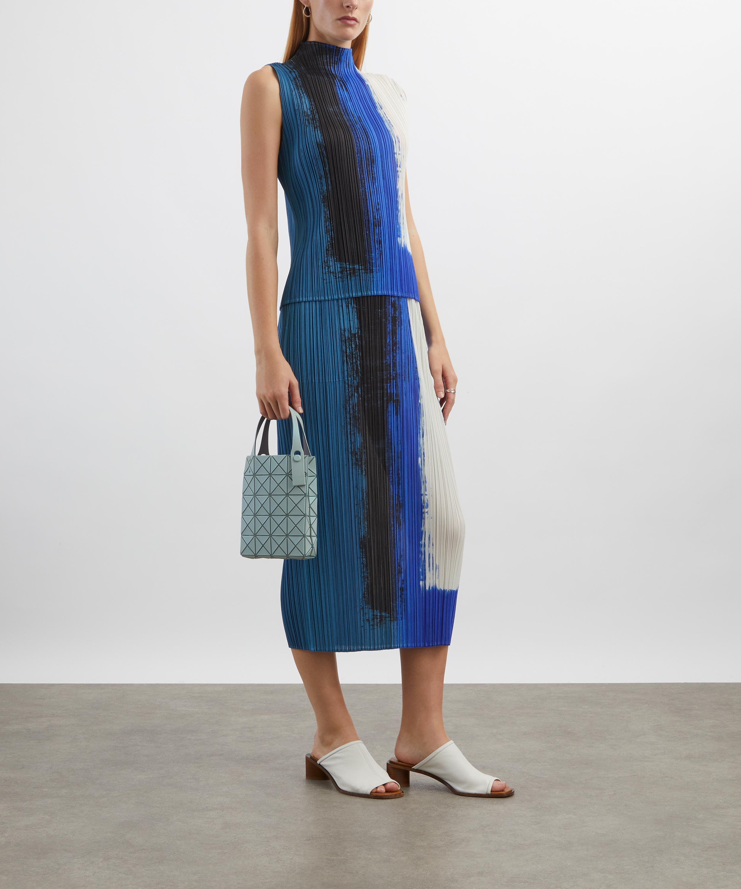 Pleats Please Issey Miyake - JUMP Blue Pleated Midi Skirt image number 1