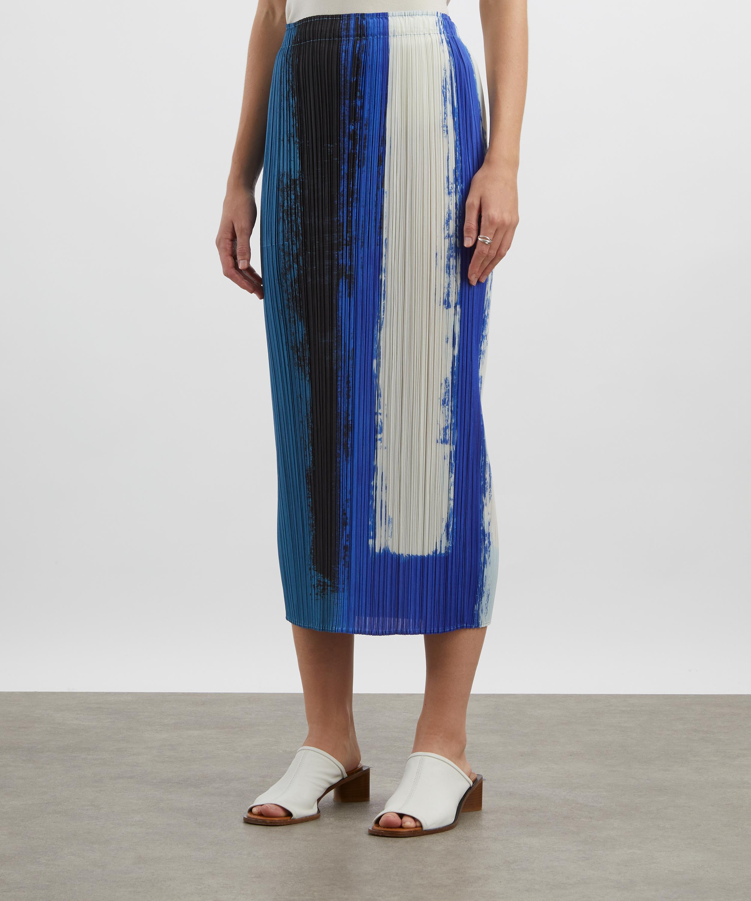Pleats Please Issey Miyake - JUMP Blue Pleated Midi Skirt image number 2