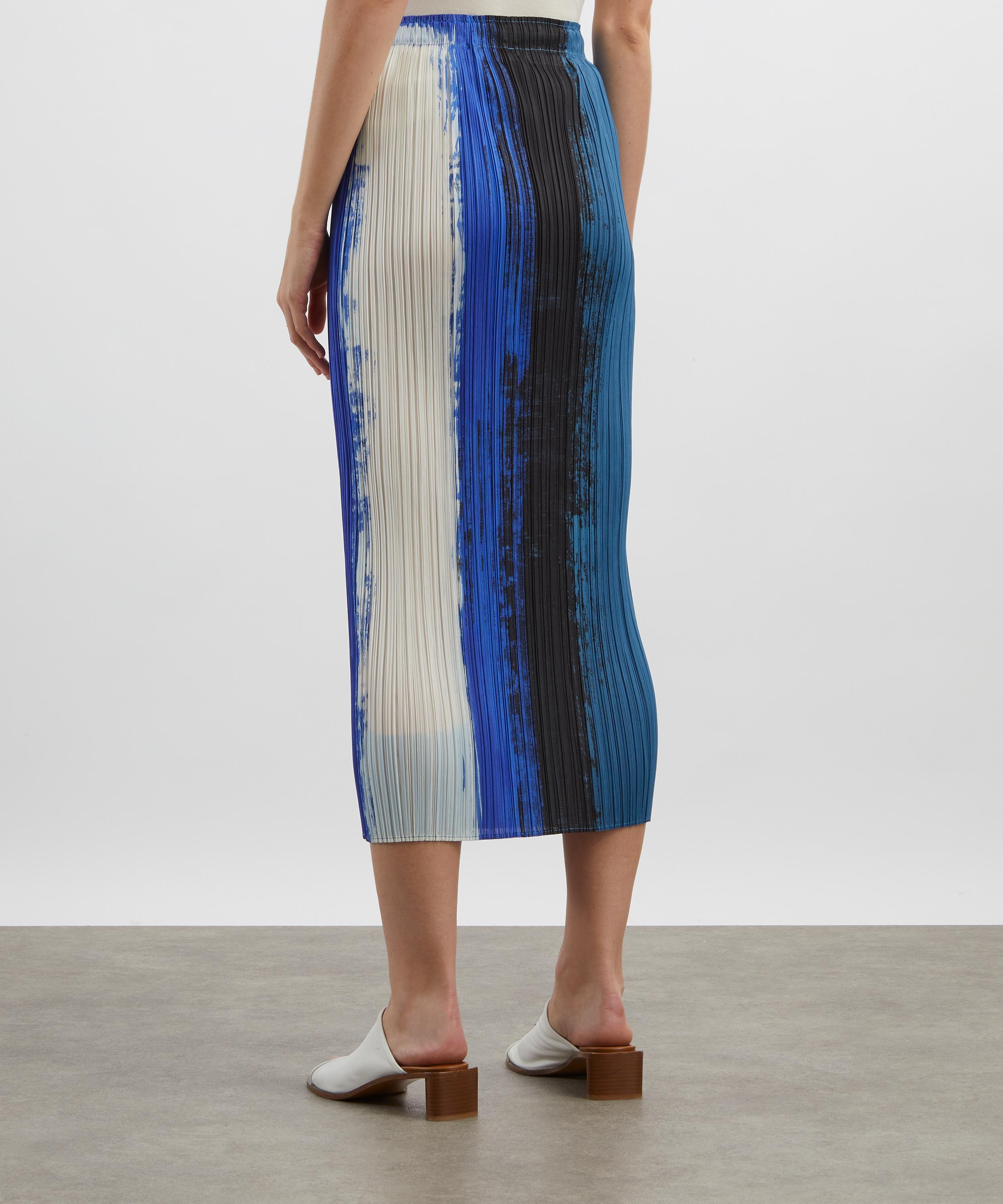 Pleats Please Issey Miyake - JUMP Blue Pleated Midi Skirt image number 3