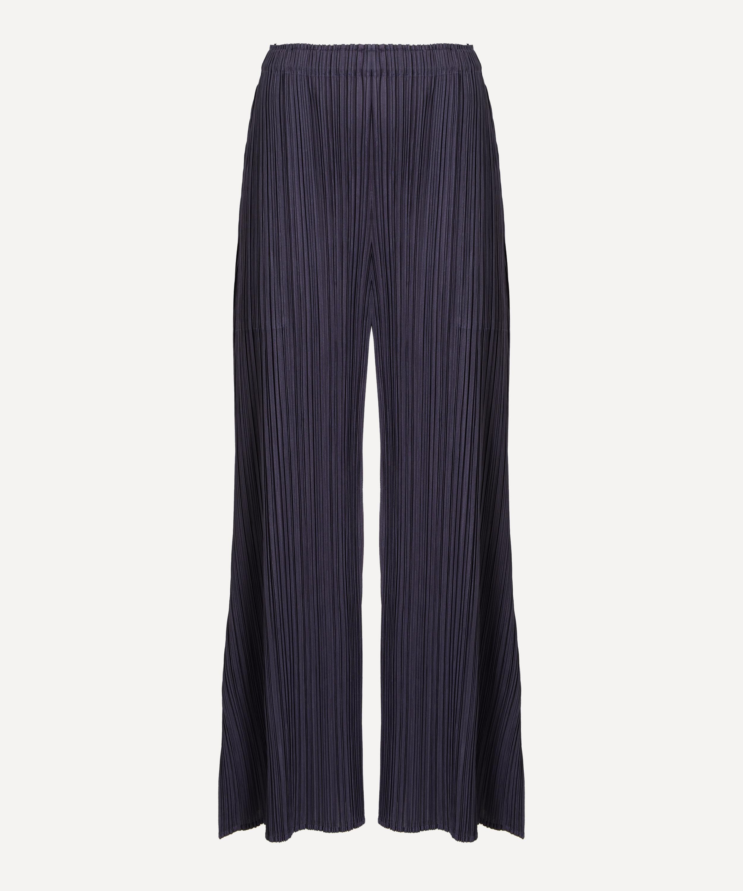 Pleats Please Issey Miyake - MONTHLY COLOURS: JULY Dark Grey Pleated Trousers image number 0