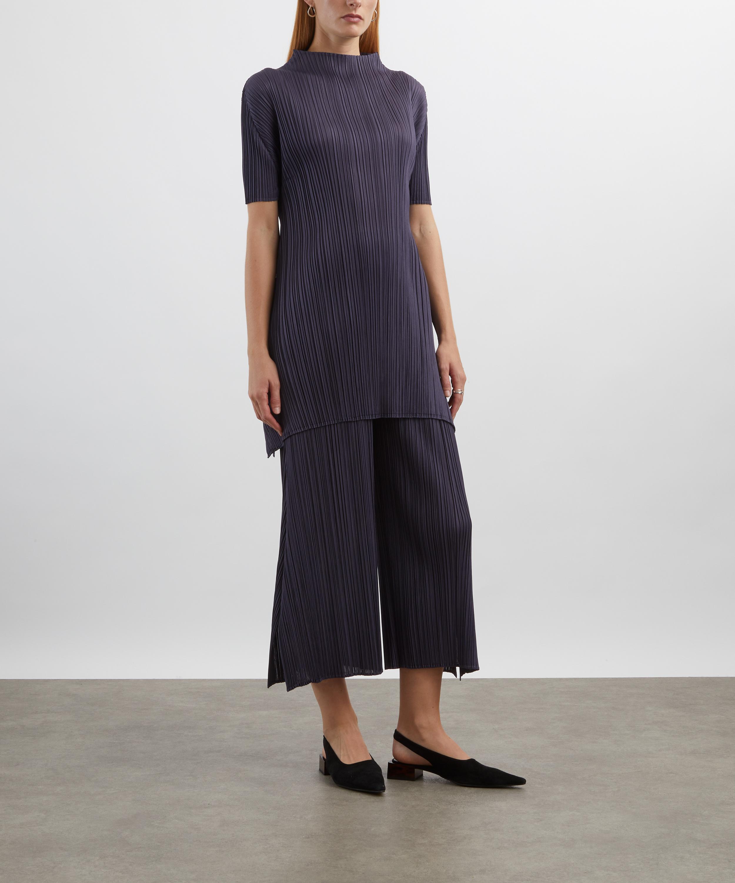 Pleats Please Issey Miyake - MONTHLY COLOURS: JULY Dark Grey Pleated Trousers image number 1