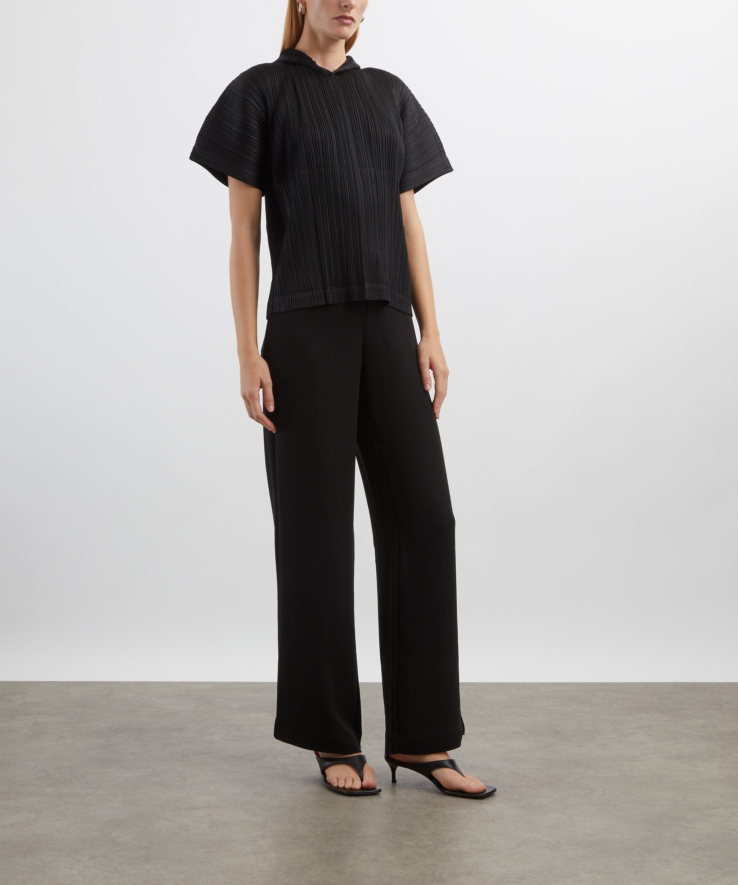 Pleats Please Issey Miyake - MONTHLY COLOURS: AUGUST Black Pleated Hooded Top image number 1