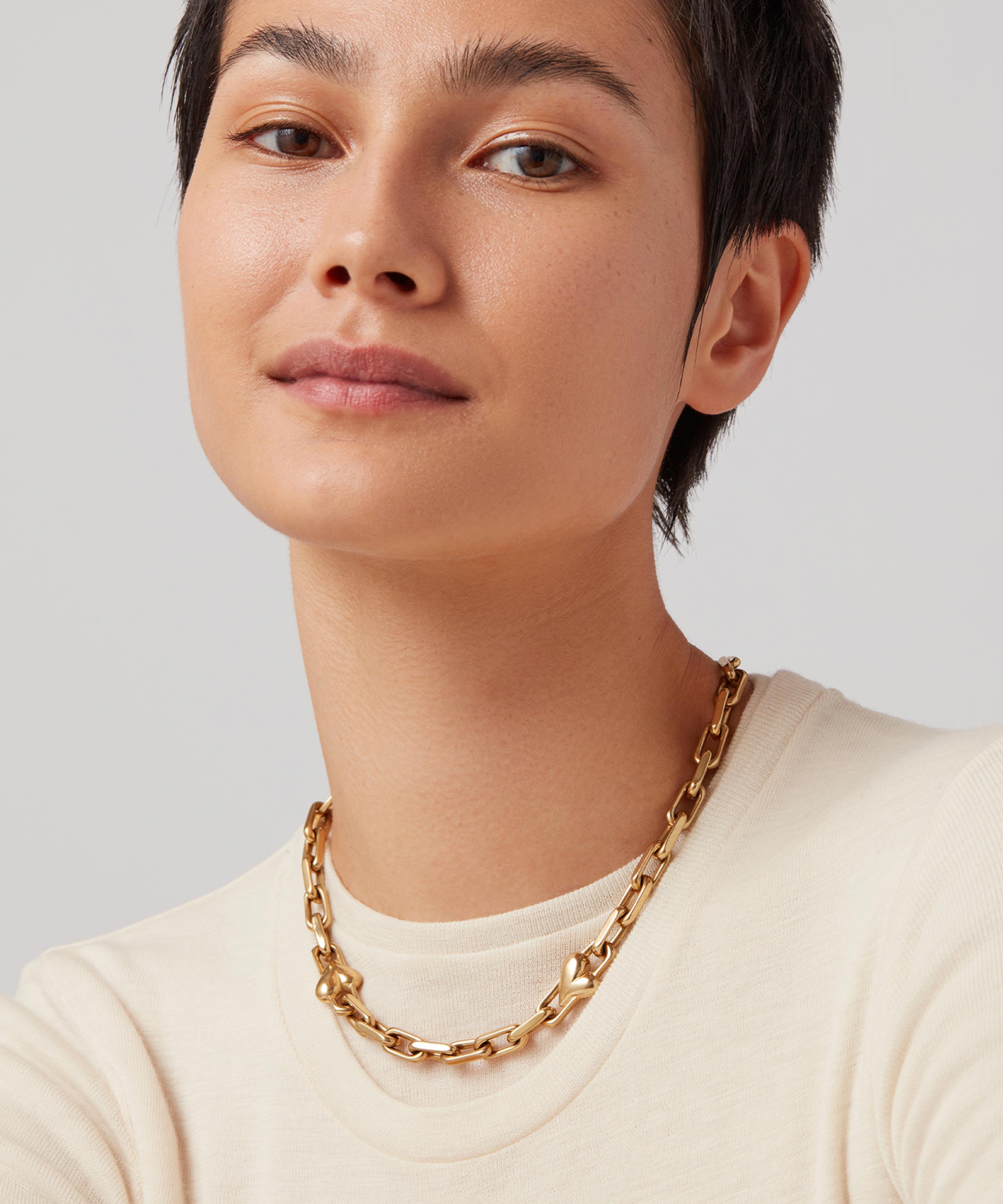 JENNY BIRD - 14ct Gold-Plated Art Heart Chain Necklace image number 1
