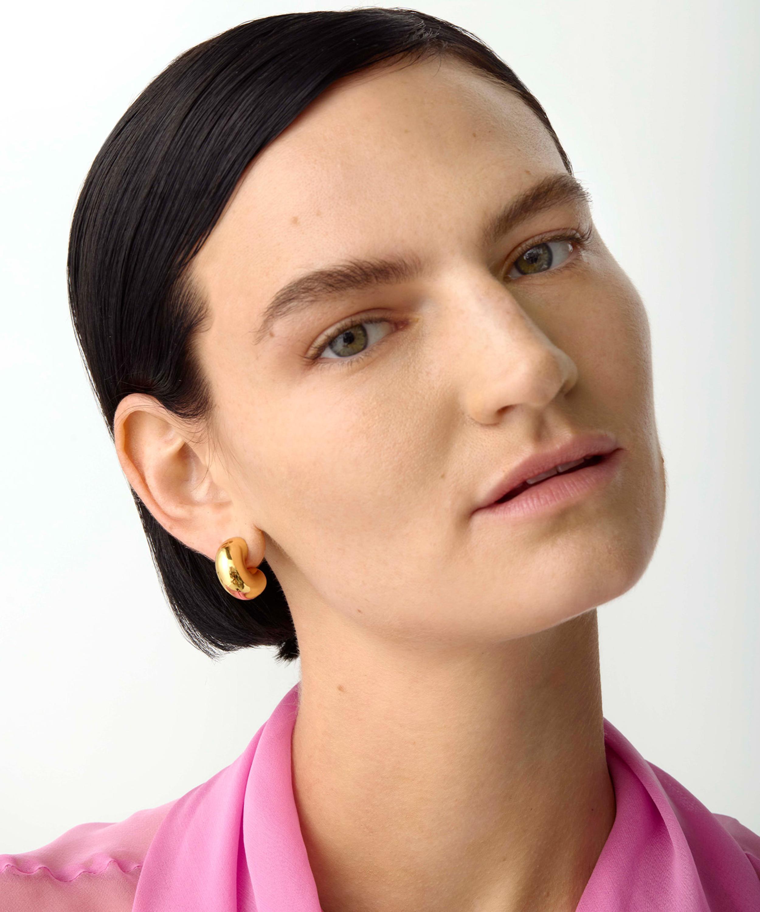 JENNY BIRD - 14ct Gold-Plated Medium Tome Hoop Earrings image number 1