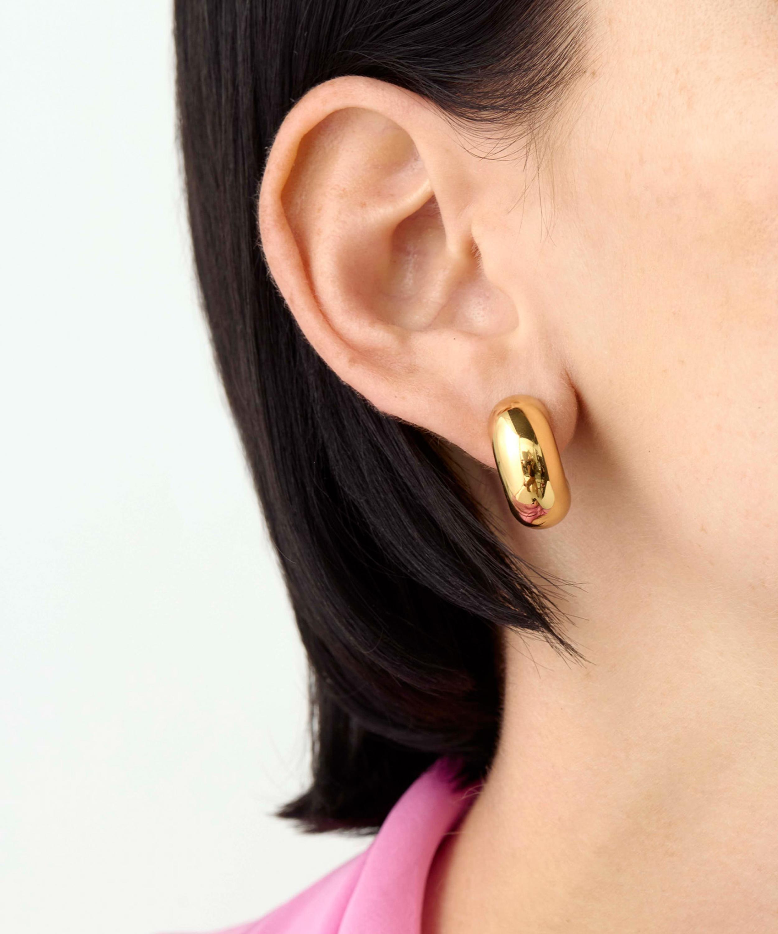 JENNY BIRD - 14ct Gold-Plated Medium Tome Hoop Earrings image number 3