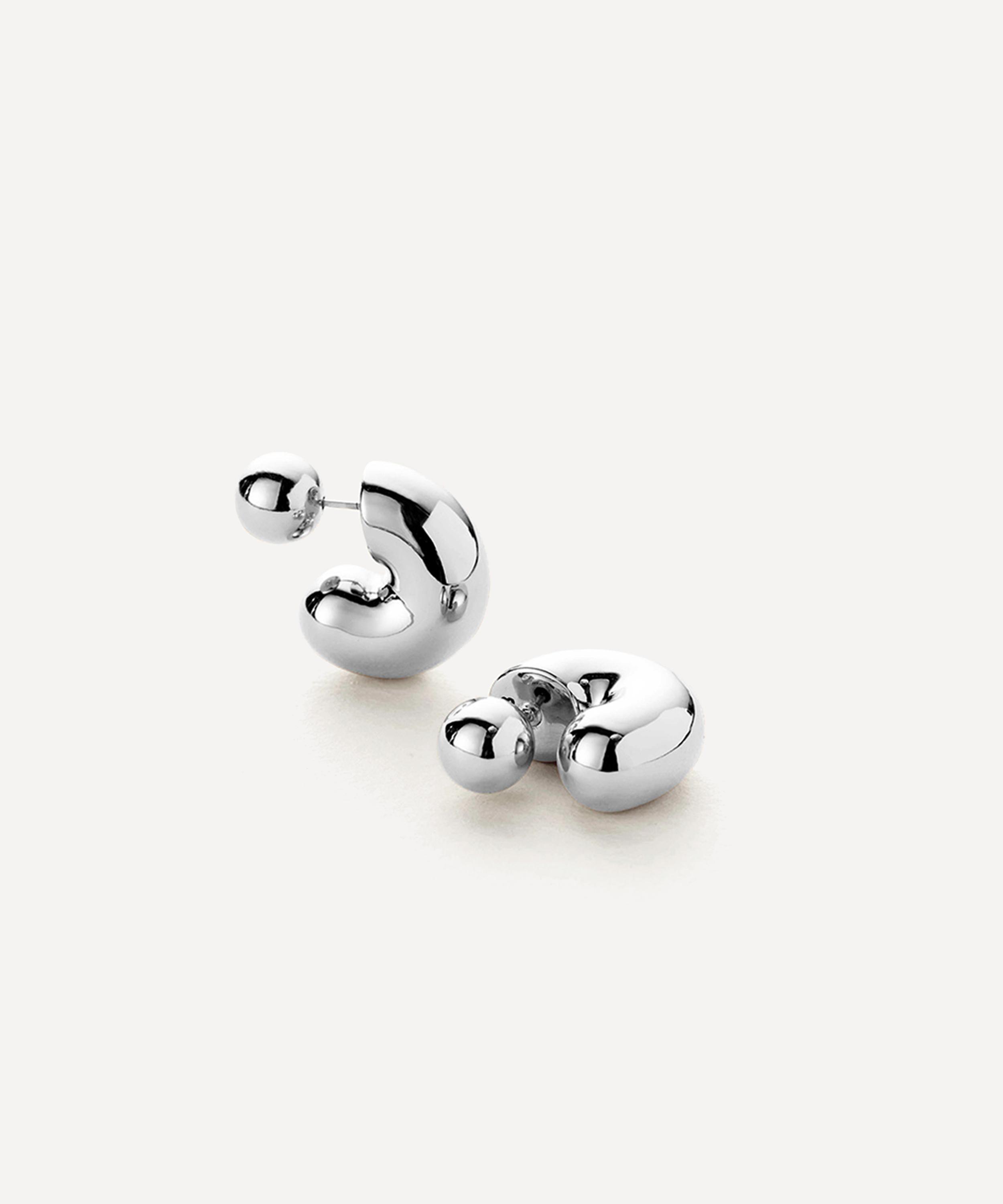 JENNY BIRD - Silver-Plated Medium Tome Hoop Earrings image number 0