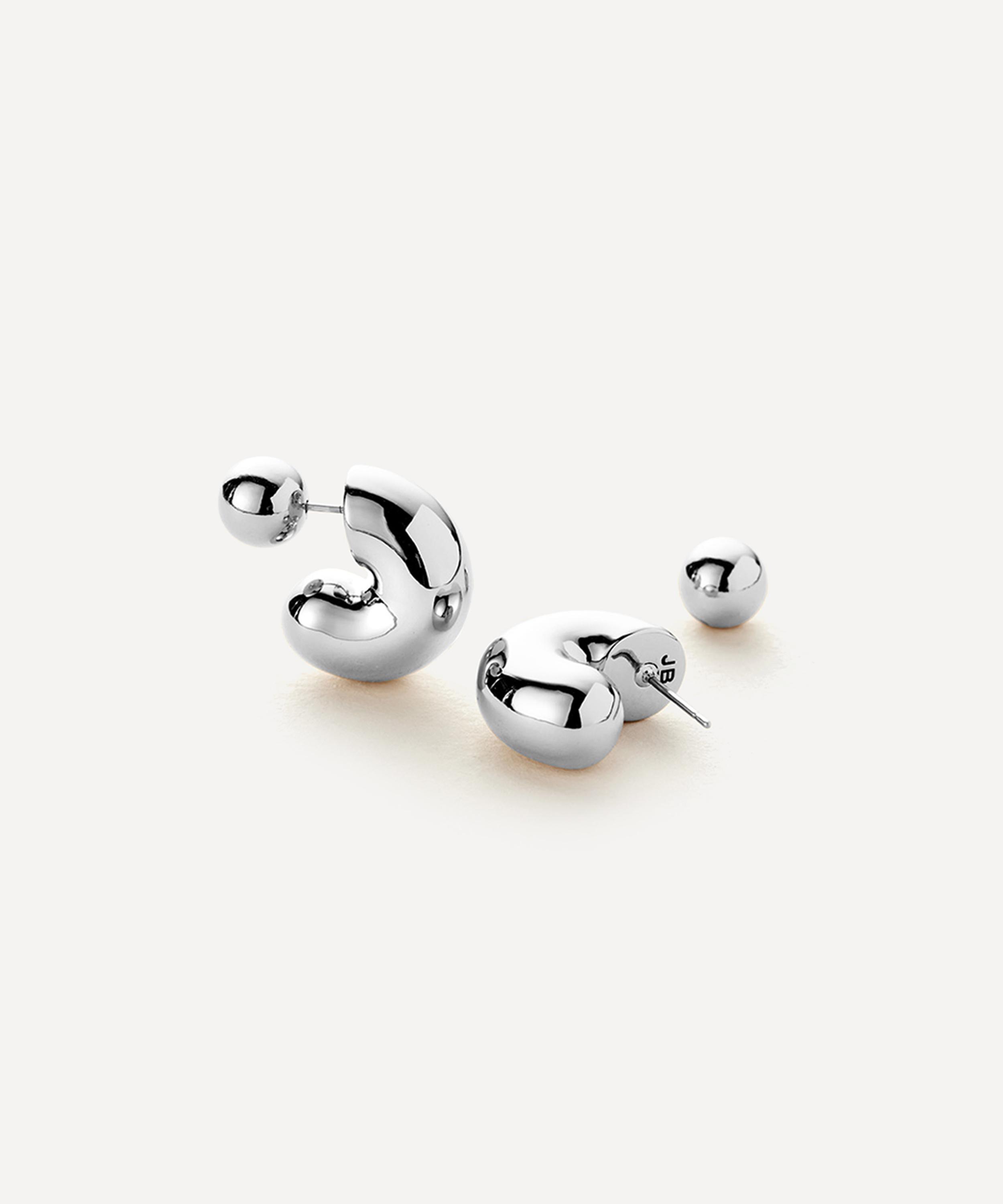 JENNY BIRD - Silver-Plated Medium Tome Hoop Earrings image number 2