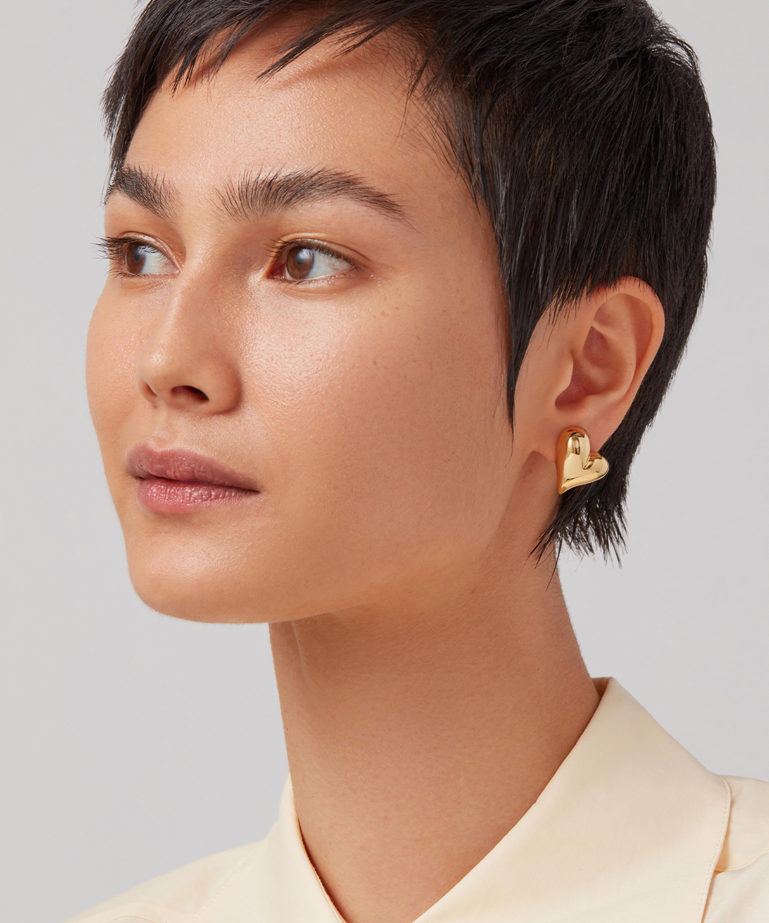 JENNY BIRD - 14ct Gold-Plated Art Heart Button Stud Earrings image number 1