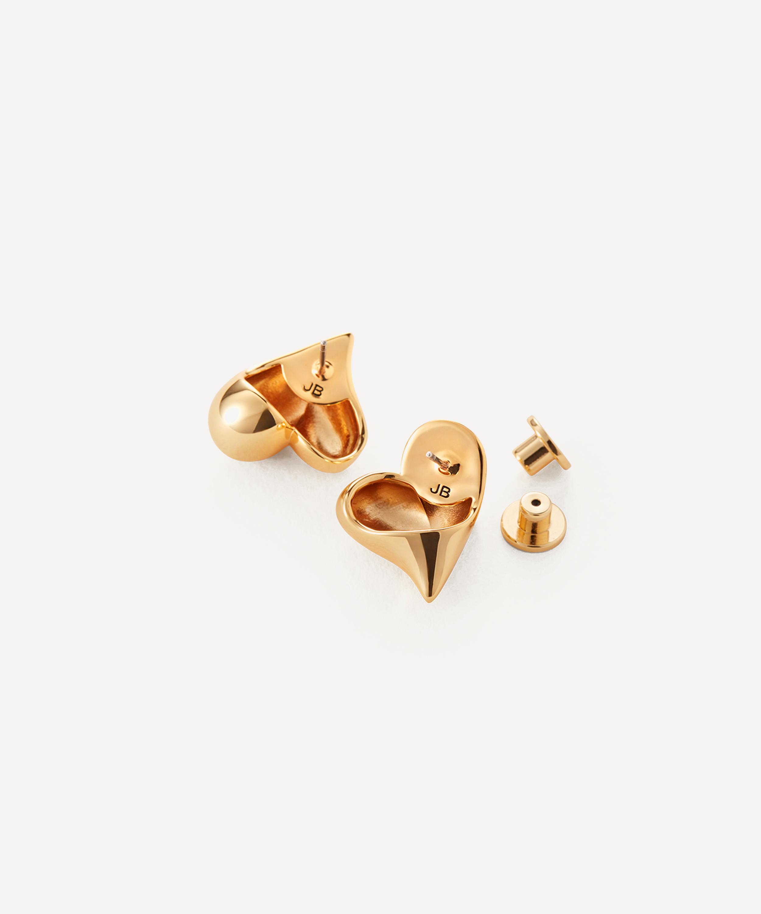 JENNY BIRD - 14ct Gold-Plated Art Heart Button Stud Earrings image number 2