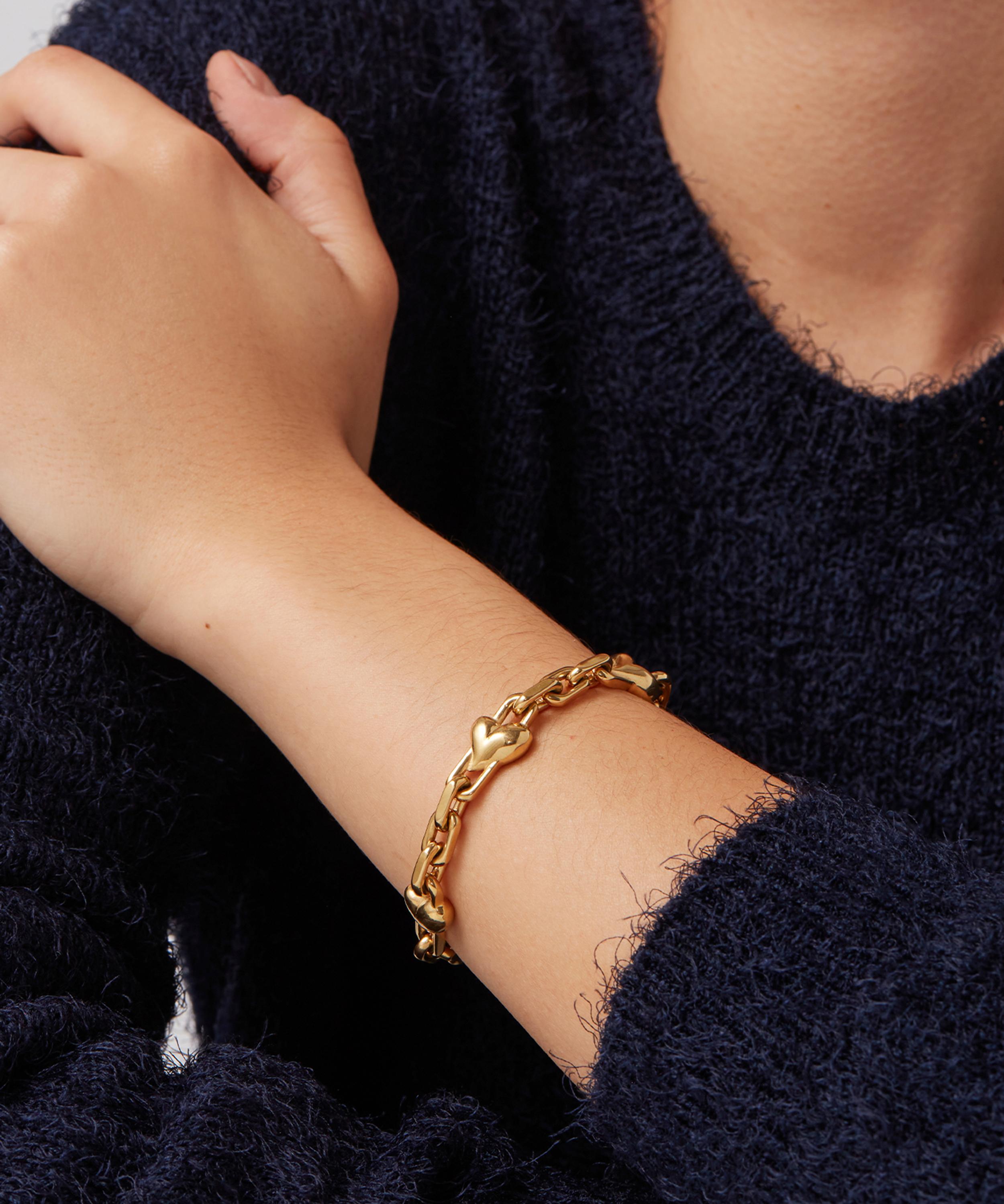 JENNY BIRD - 14ct Gold-Plated Art Heart Chain Bracelet image number 3