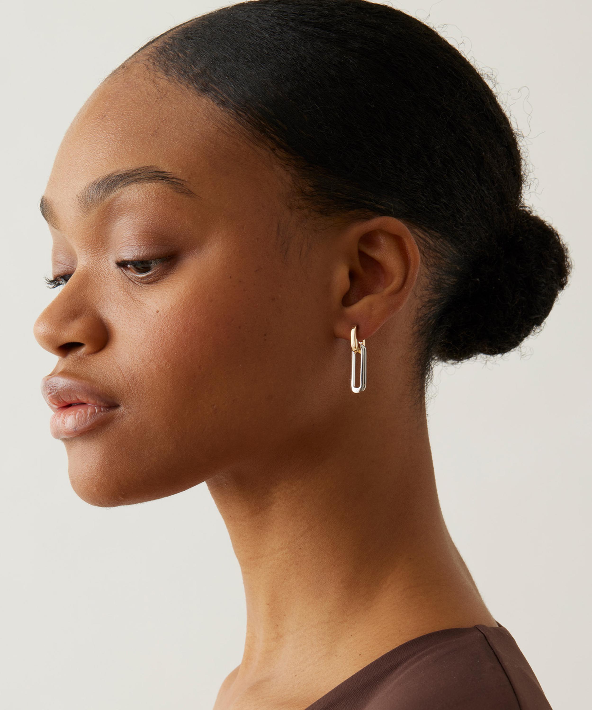 JENNY BIRD - Mixed Metal Teeni Detachable Link Drop Hoop Earrings image number 1