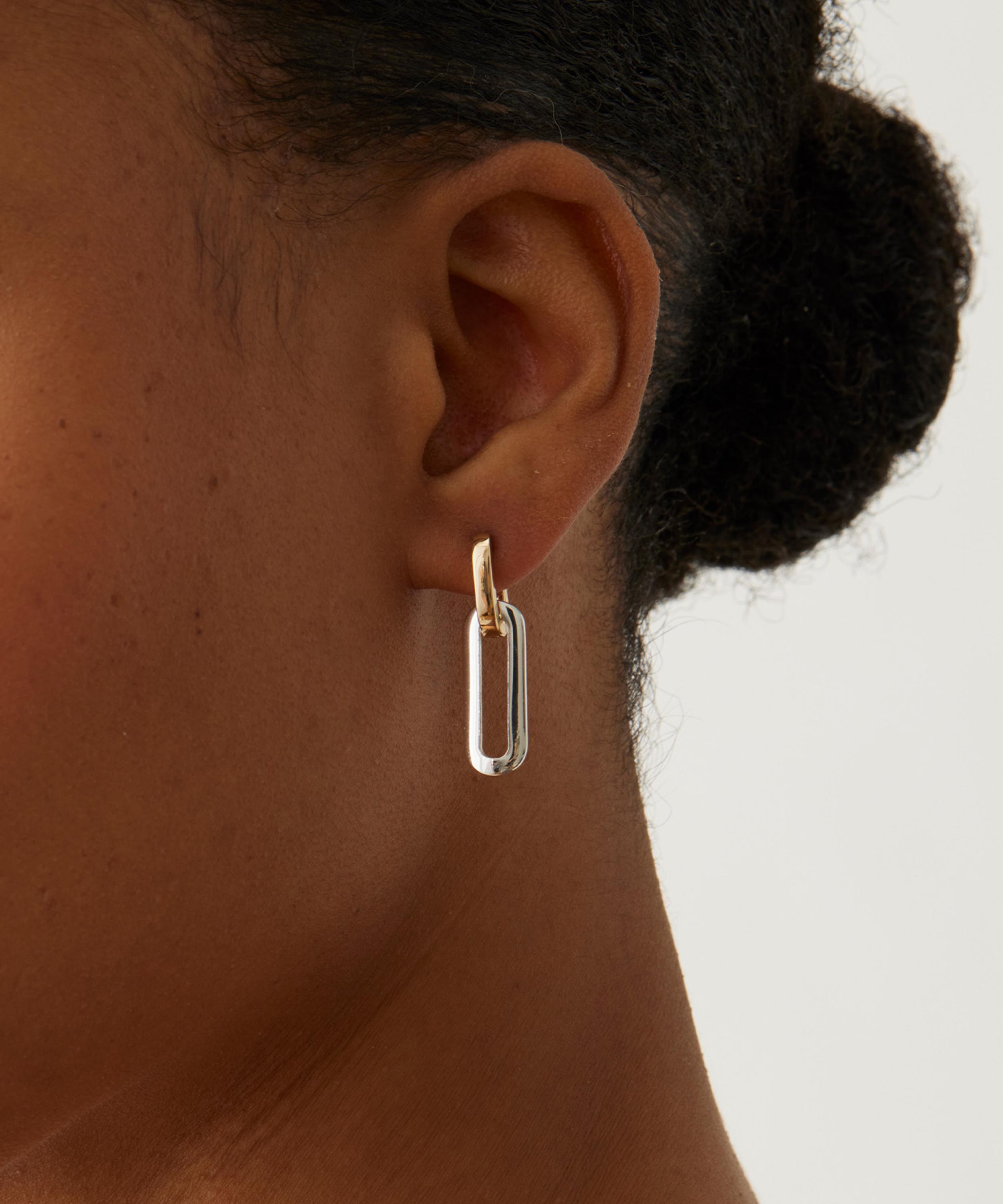 JENNY BIRD - Mixed Metal Teeni Detachable Link Drop Hoop Earrings image number 3