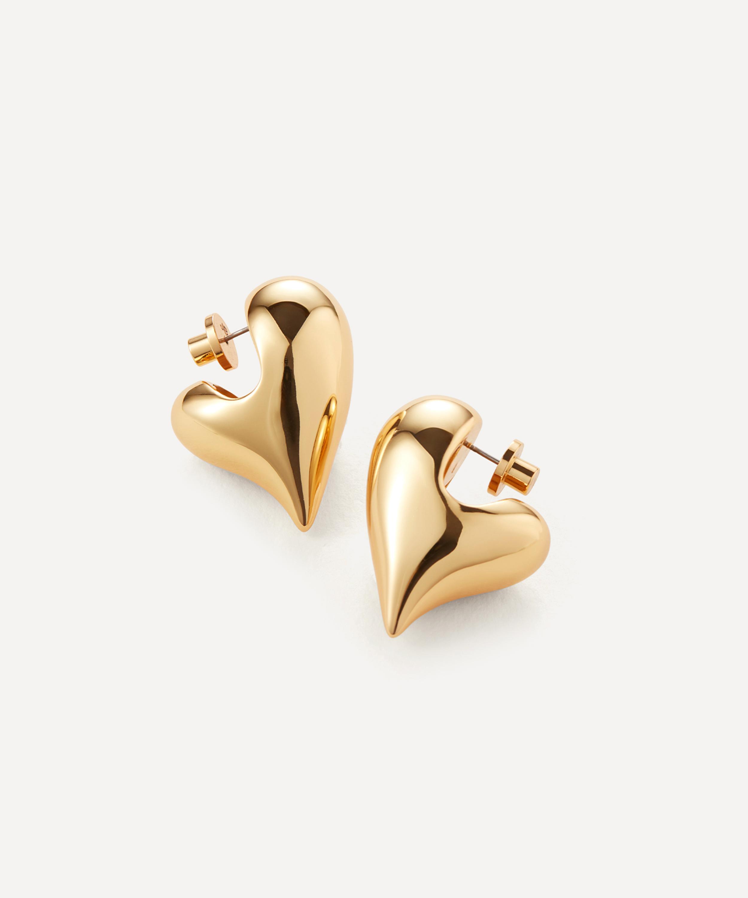 JENNY BIRD - 14ct Gold-Plated Art Heart Puff Earrings image number 0