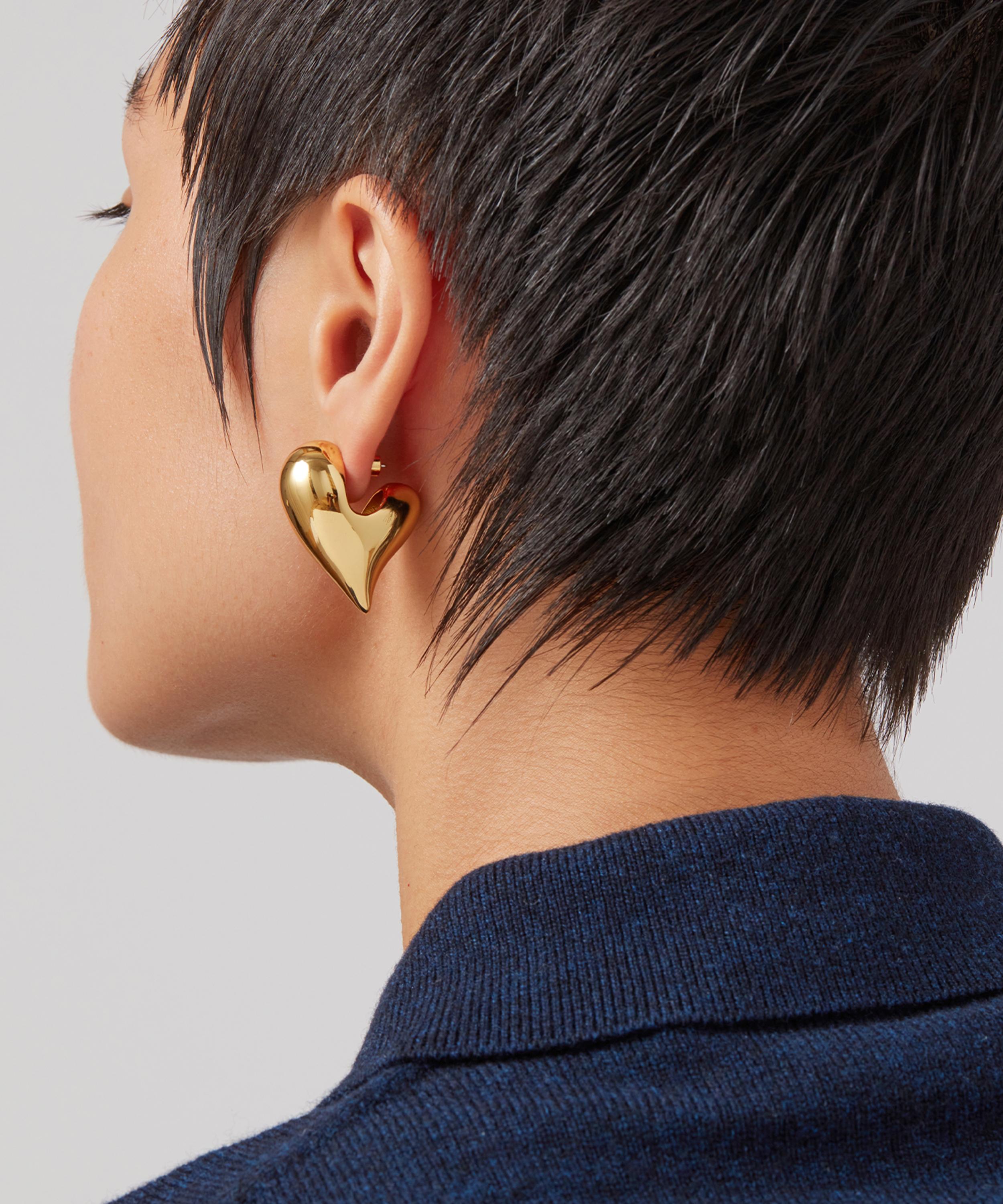 JENNY BIRD - 14ct Gold-Plated Art Heart Puff Earrings image number 1