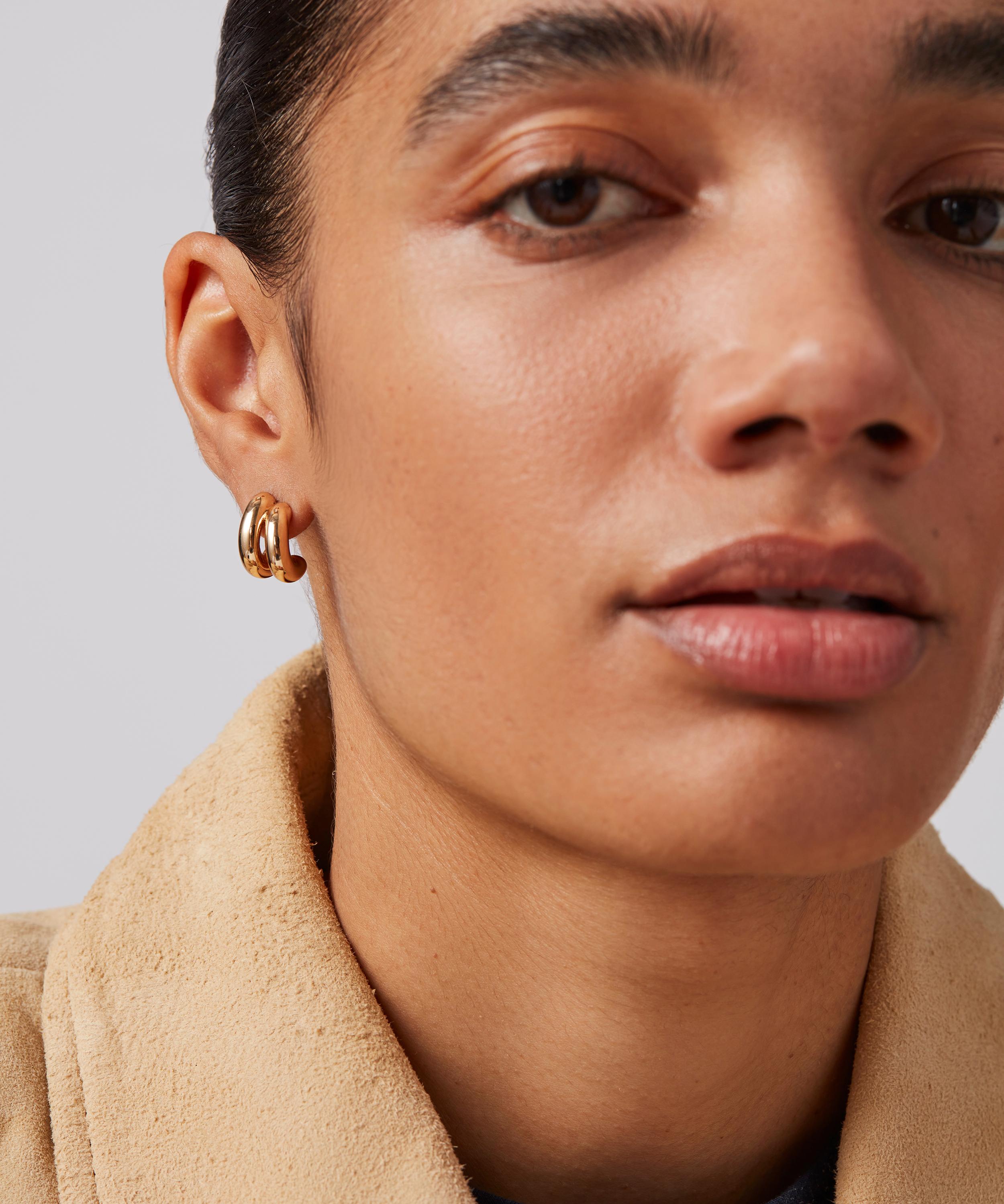 JENNY BIRD - 14ct Gold-Plated Mini Florence Hoop Earrings image number 1