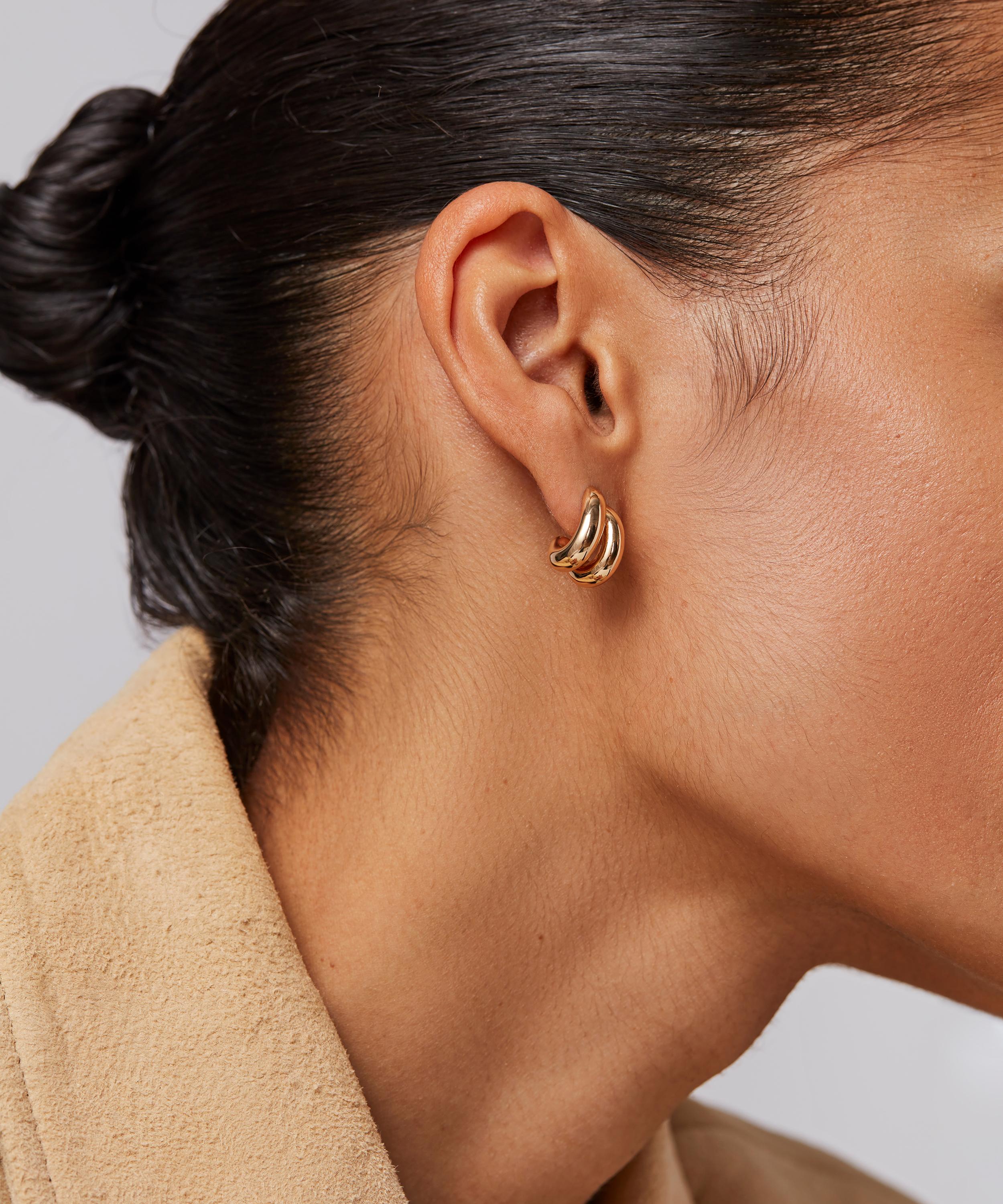 JENNY BIRD - 14ct Gold-Plated Mini Florence Hoop Earrings image number 2