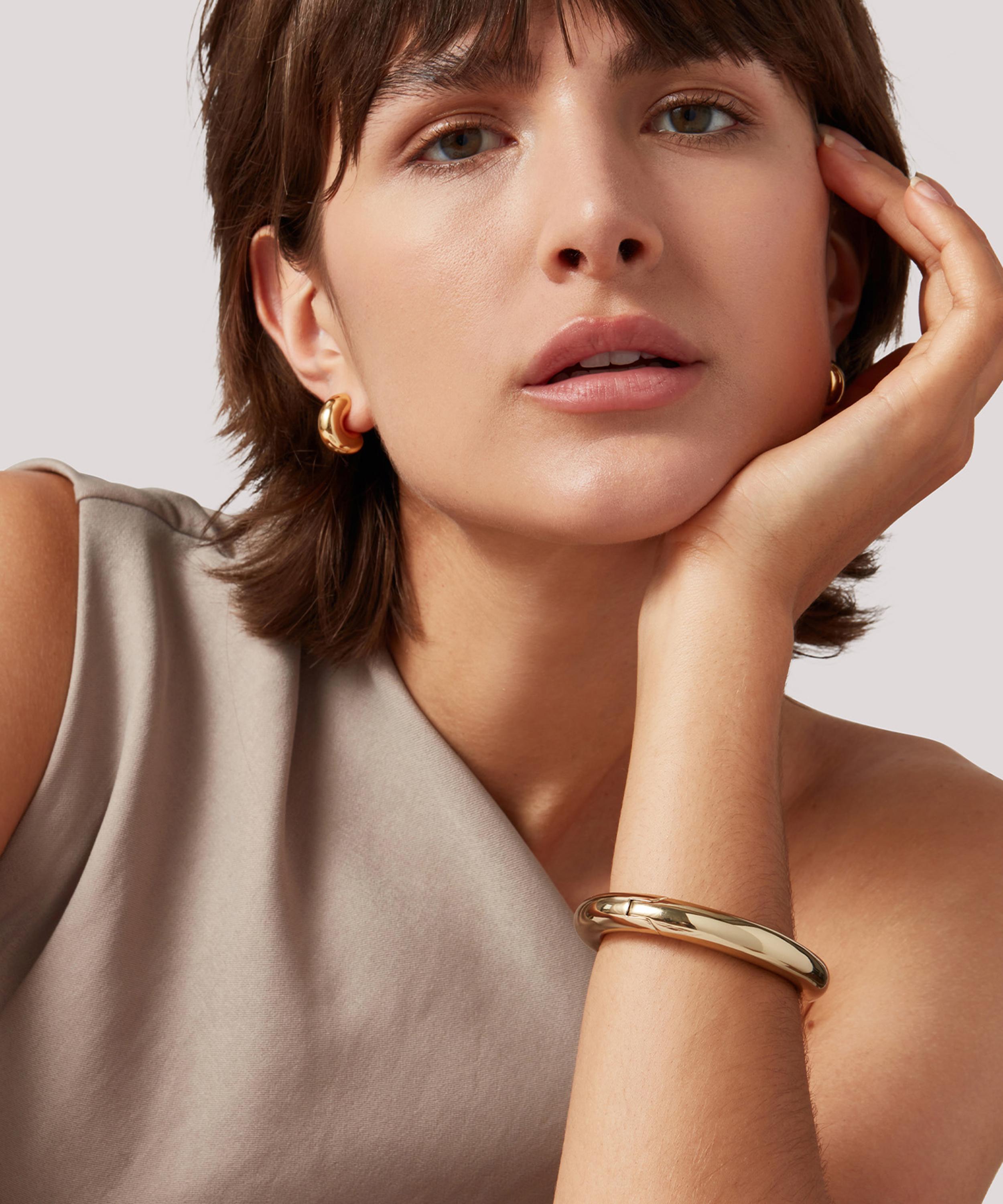 JENNY BIRD - 14ct Gold-Plated Gia Mega Bangle Bracelet image number 1