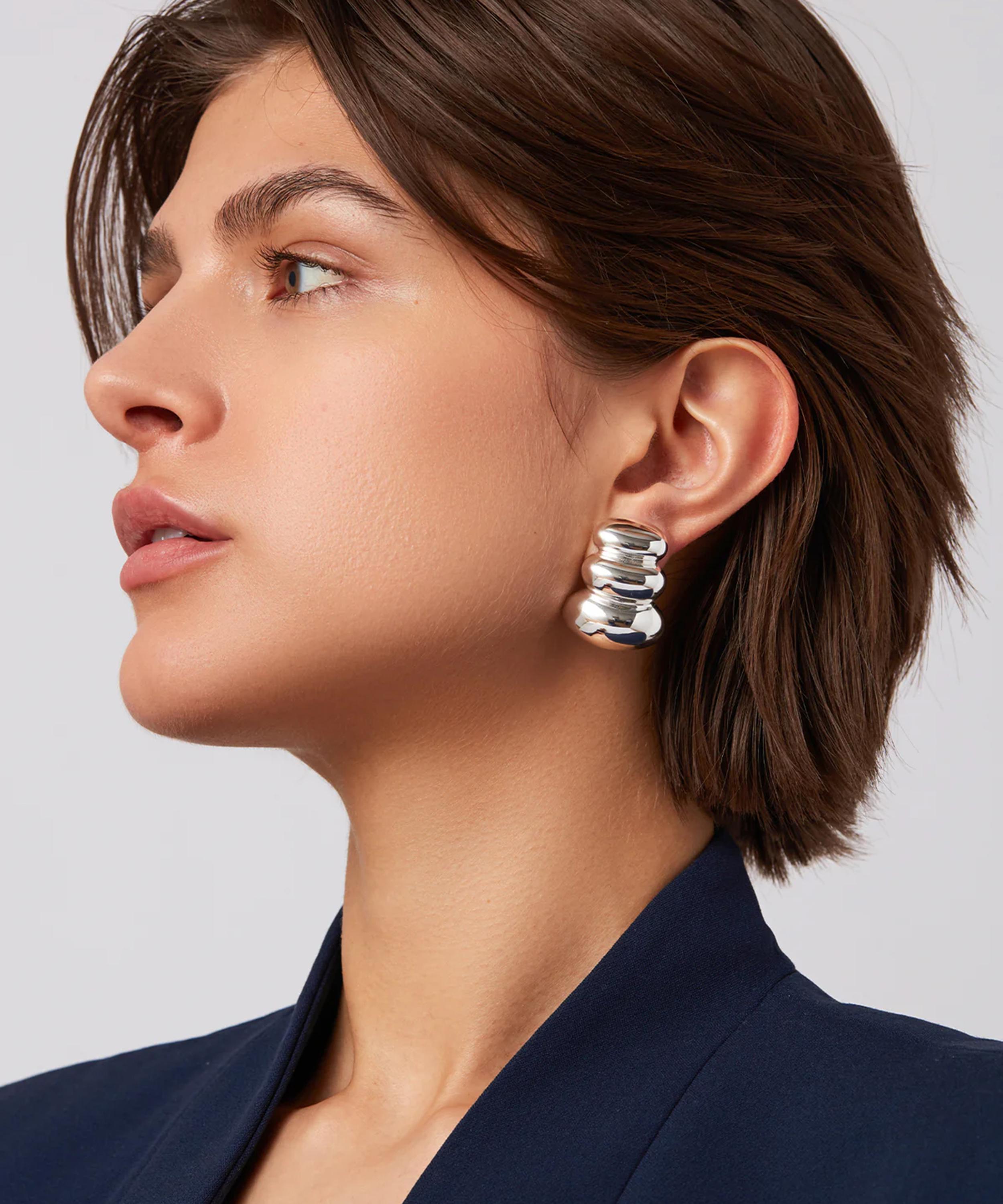 JENNY BIRD - Silver-Plated Non-Stop Stud Earrings image number 1
