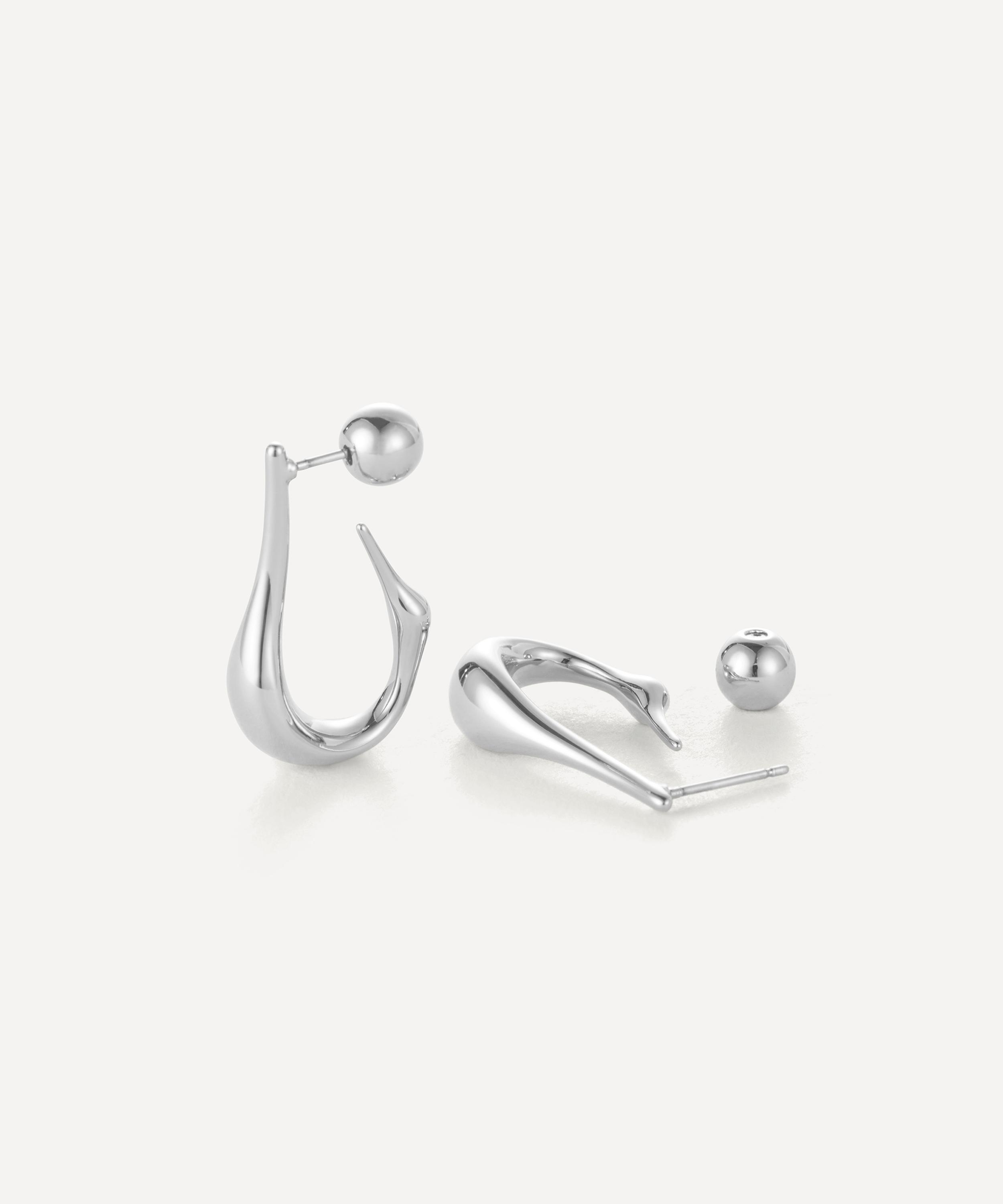 JENNY BIRD - Silver-Plated Small Colette Hoop Earrings image number 0